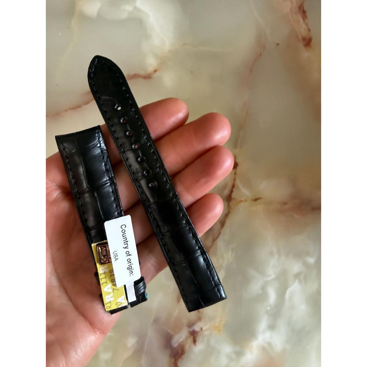 Authentic Glashutte Black Alligator Watch Strap Band 19mm