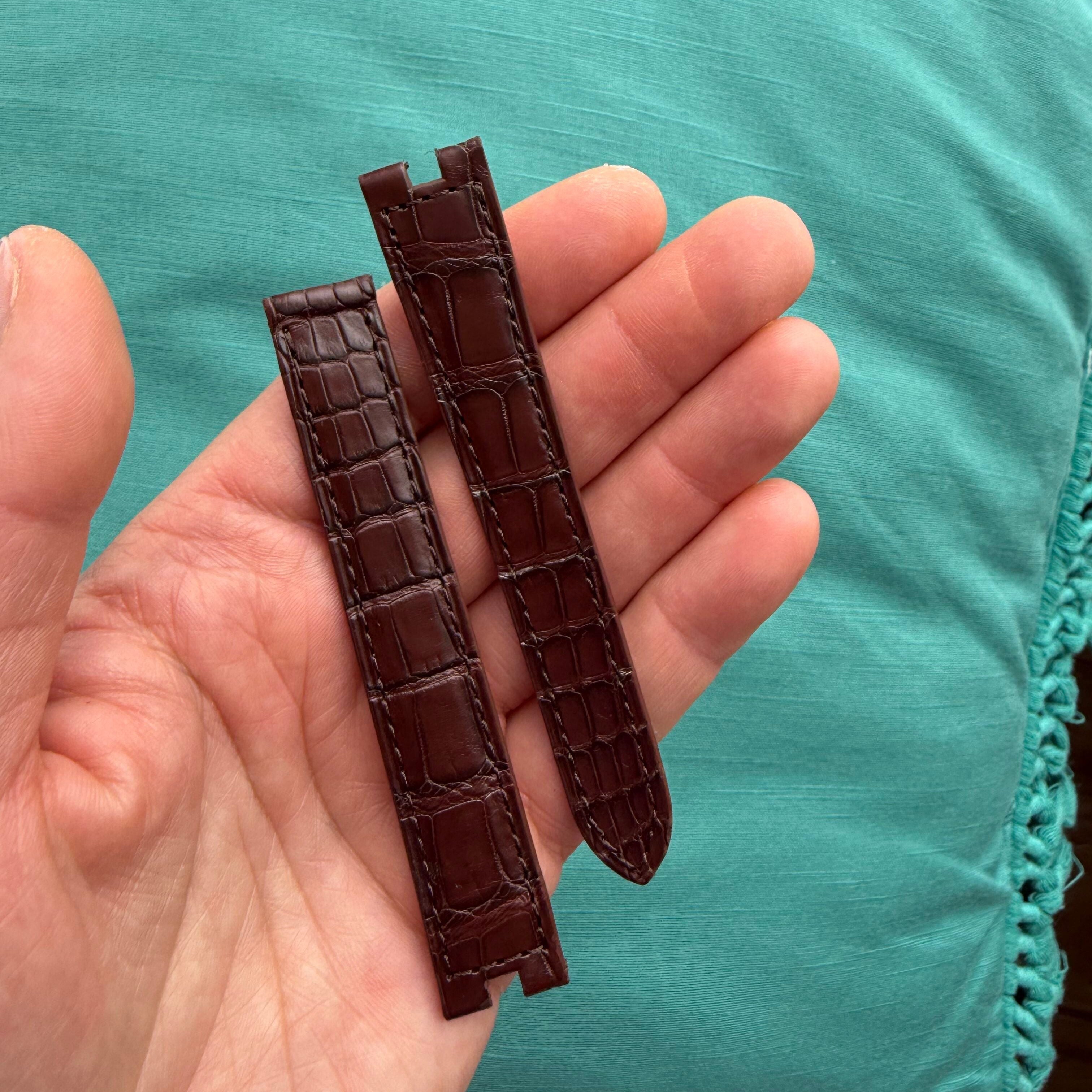 Authentic Cartier Pasha Brown Alligator Watch Strap Band 16mm KD05GM61-S06