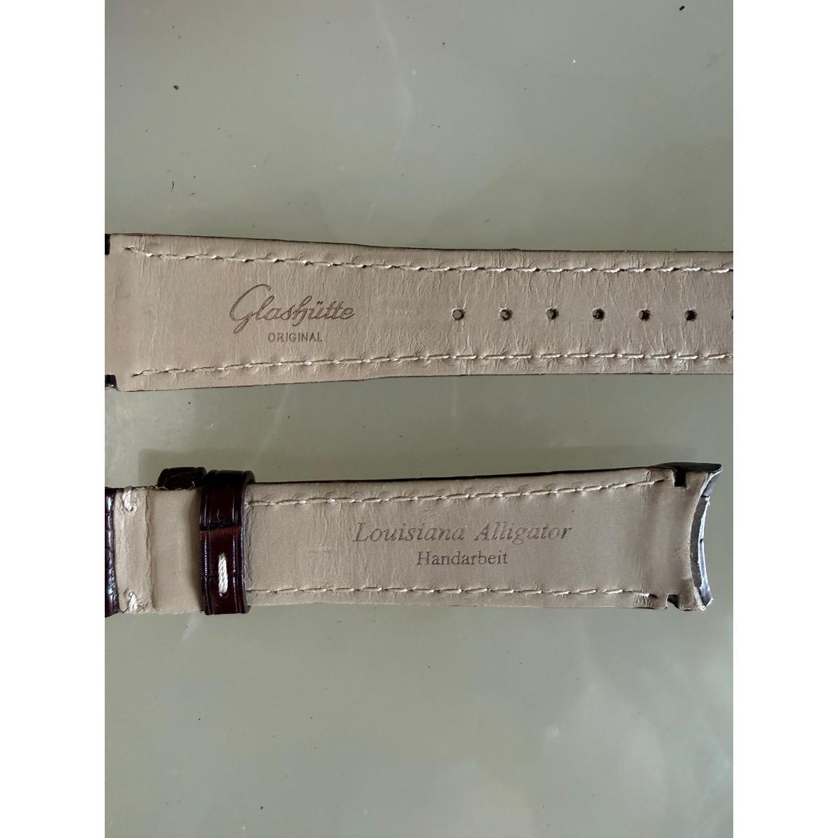 Authentic Glashutte Brown Alligator Watch Strap Band 19mm