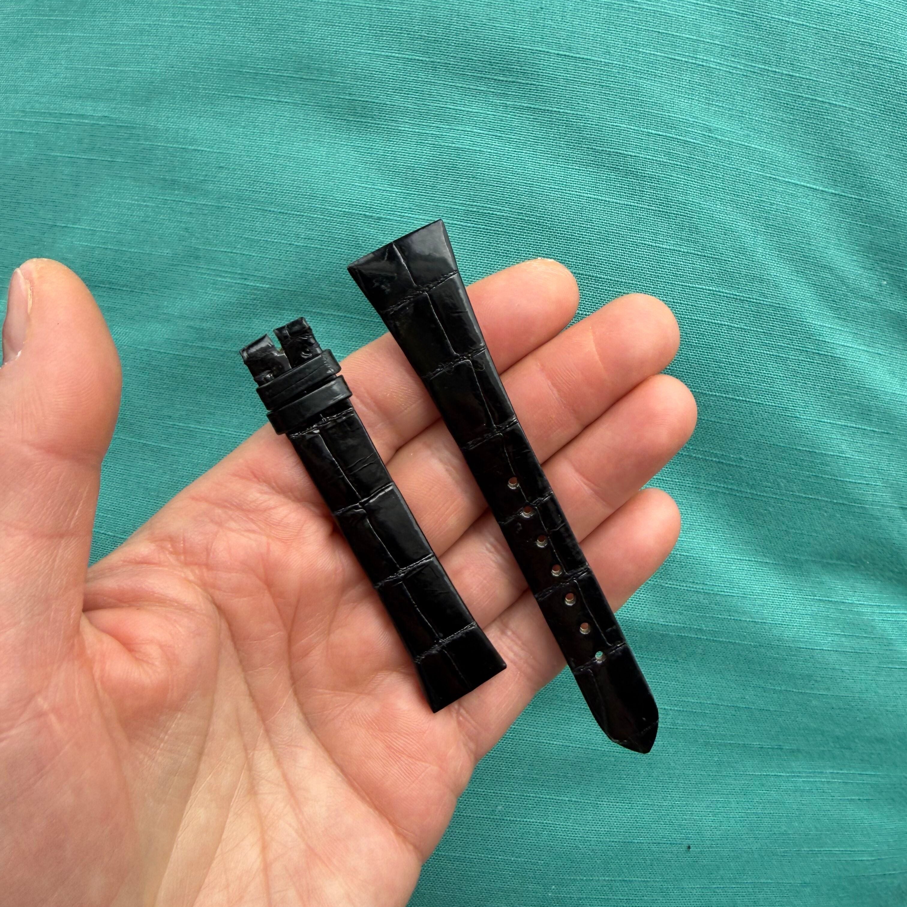 Authentic Cartier Black Alligator Quick Release Watch Strap Band 15.50mm KD2AAP30