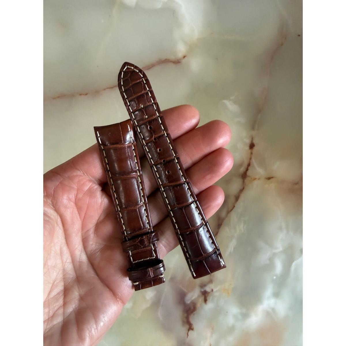 Authentic Glashutte Brown Alligator Watch Strap Band 19mm