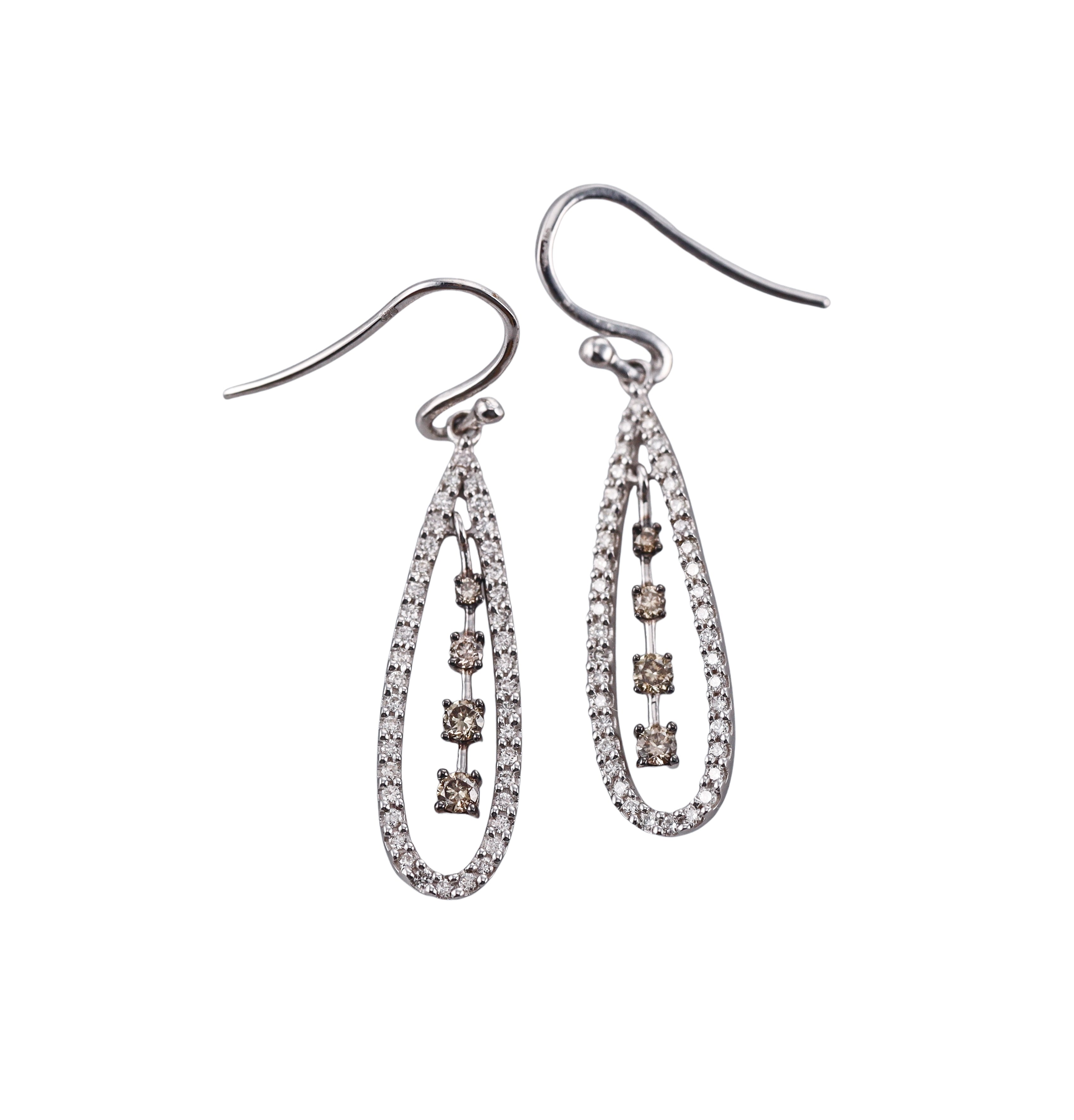 Kallati Fancy Diamond Gold Drop Earrings