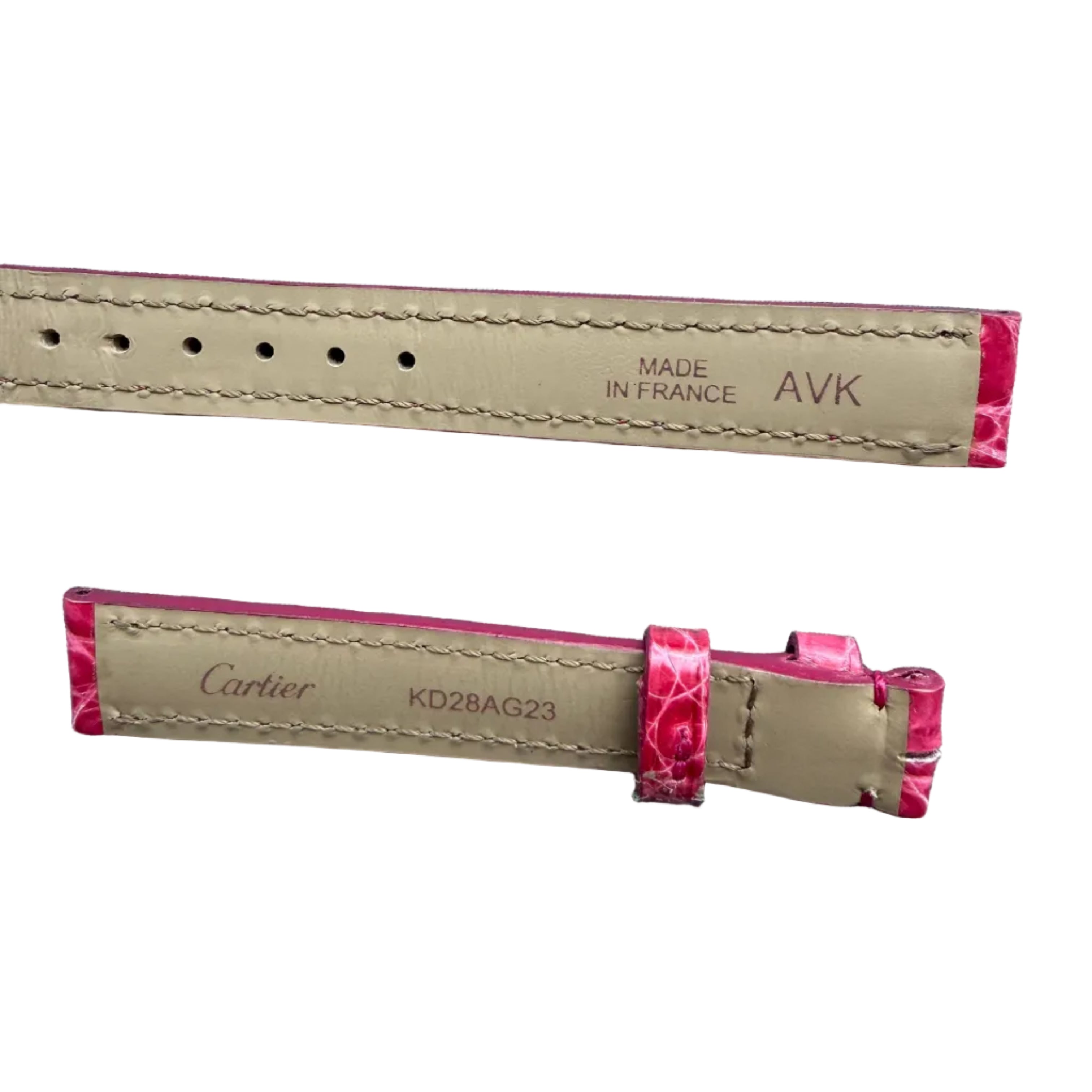 Authentic Cartier Pink Alligator Watch Strap Band 12.60mm KD28AG23