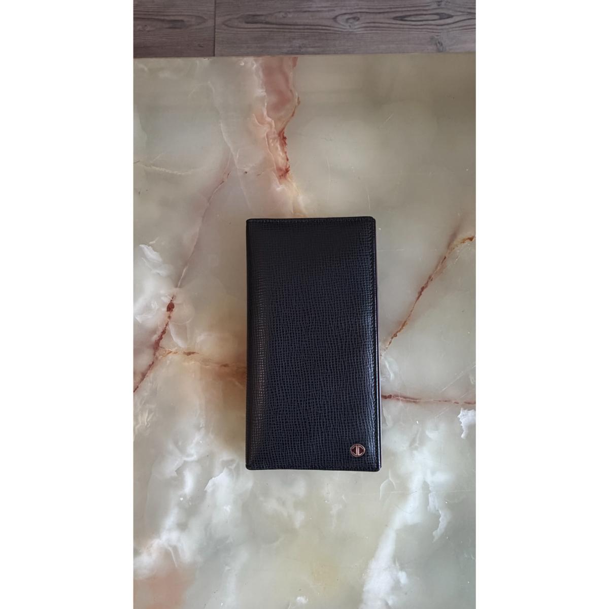 Davidoff Black Leather Checkbook Cardholder 10240