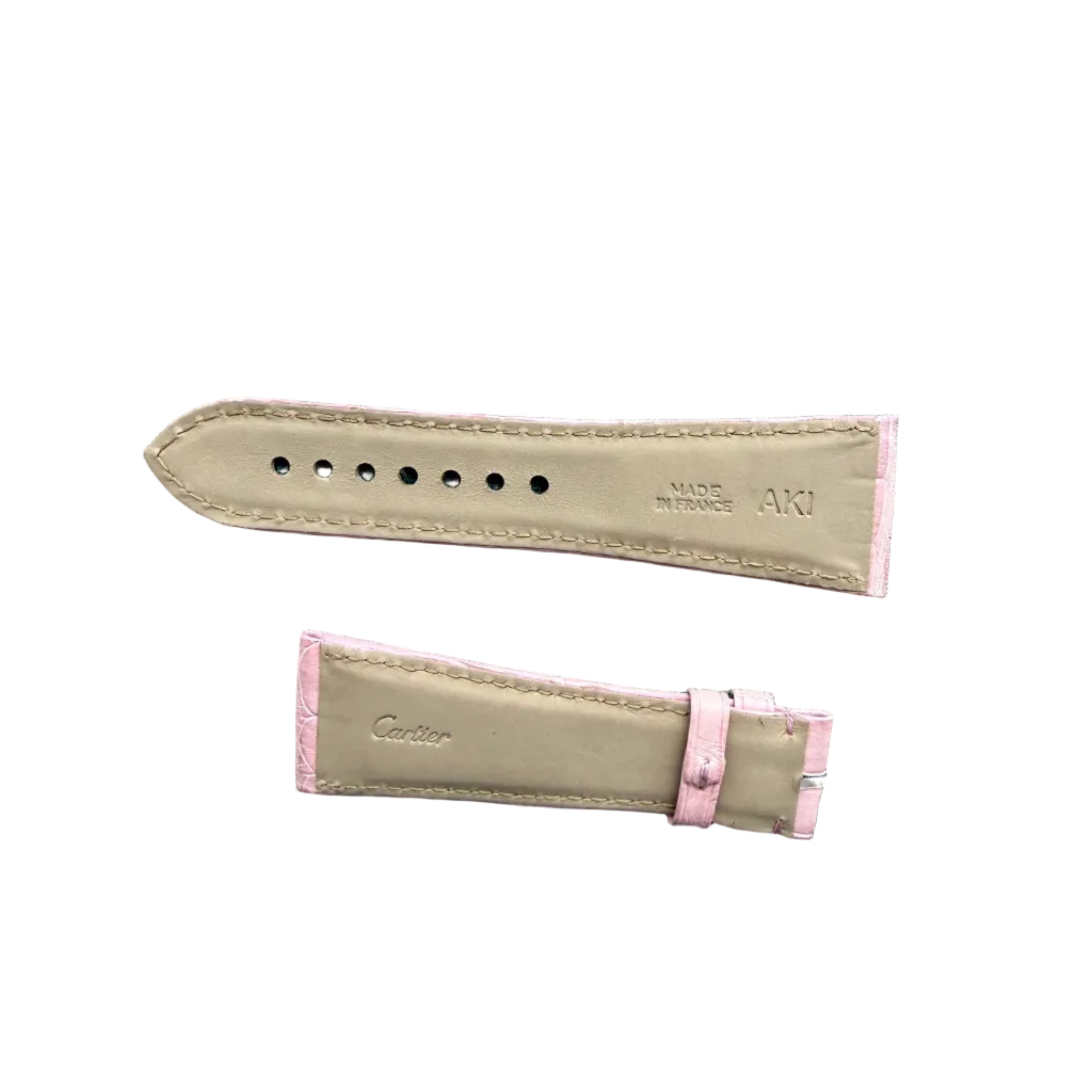 Authentic Cartier Pink Alligator Watch Strap Band 24mm