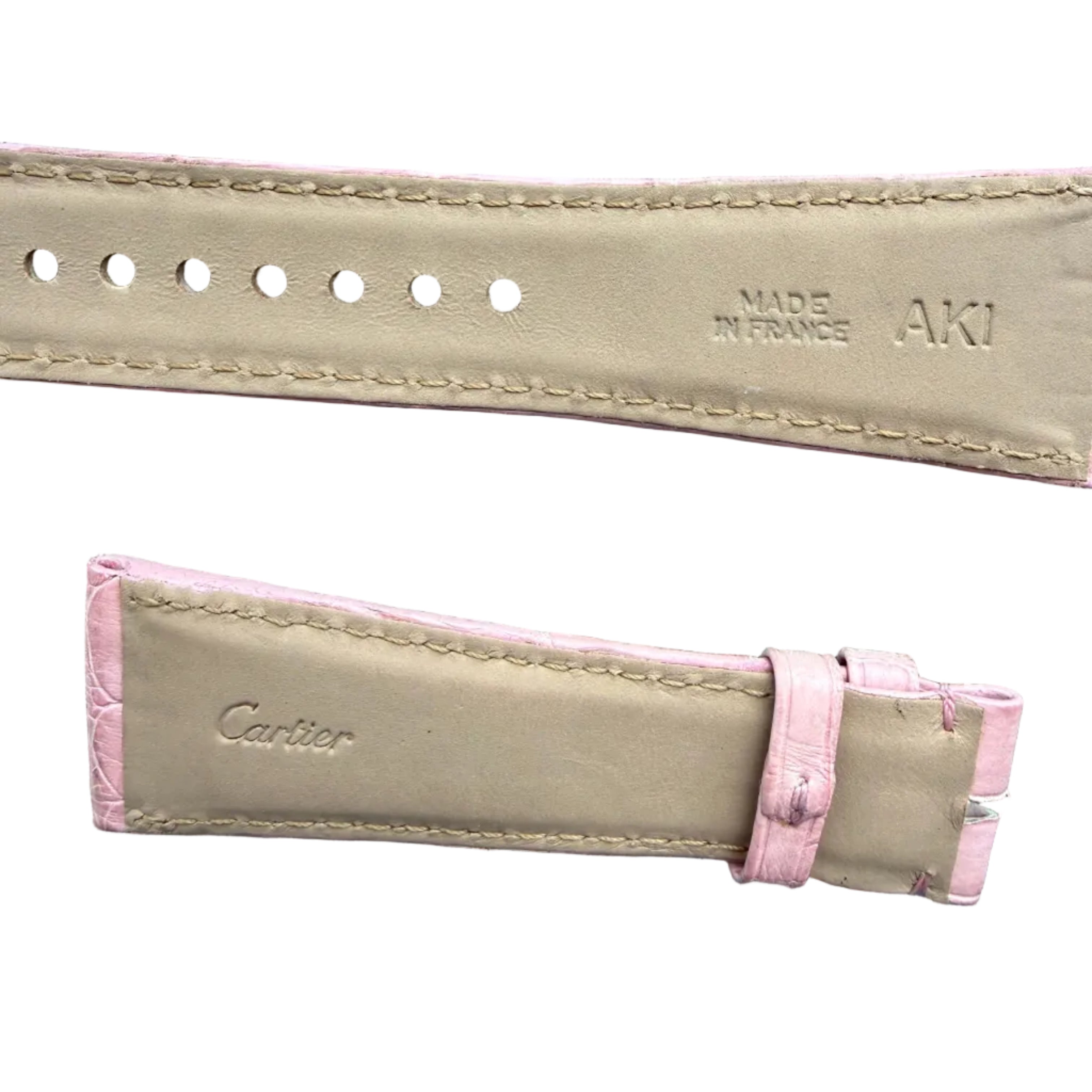 Authentic Cartier Pink Alligator Watch Strap Band 24mm