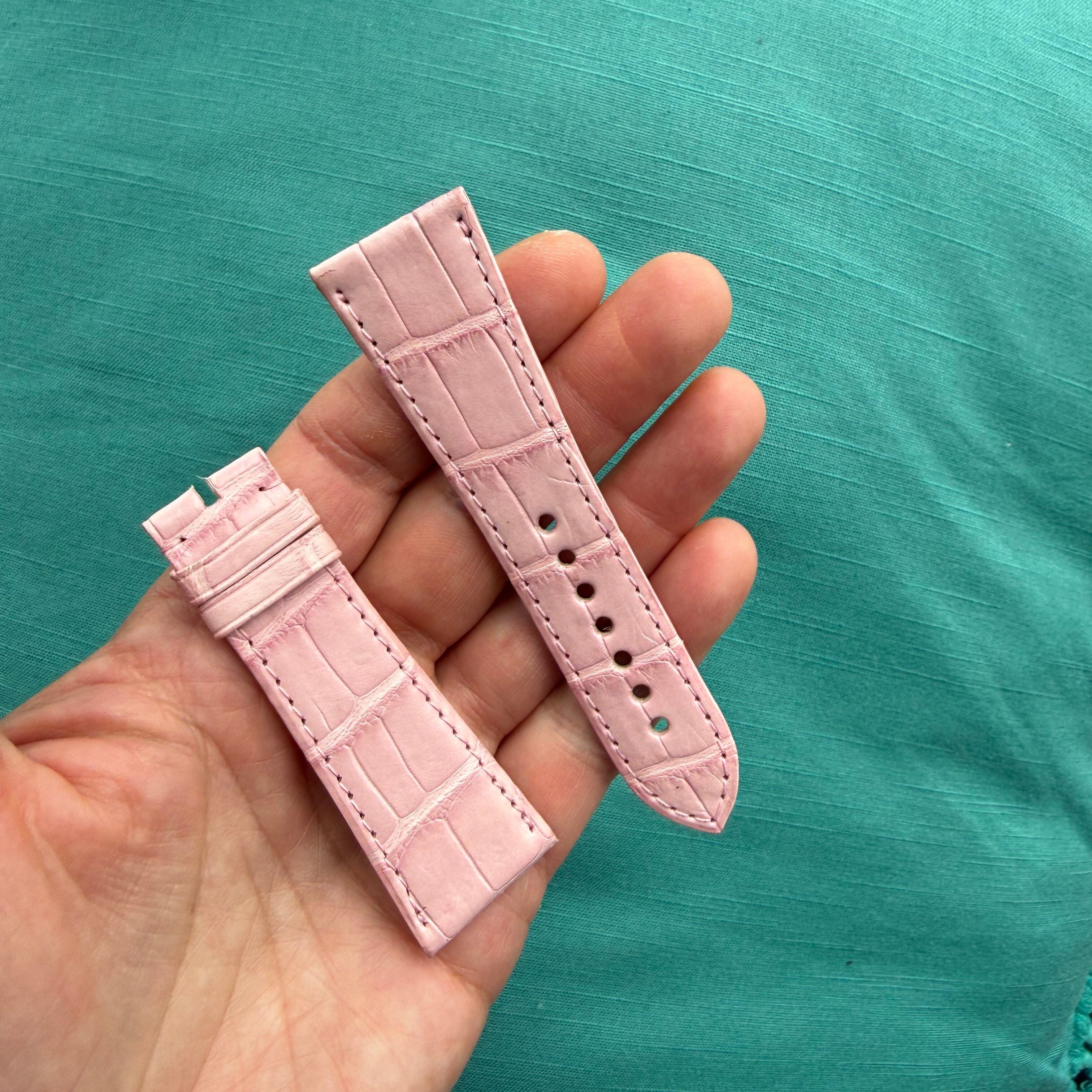 Authentic Cartier Pink Alligator Watch Strap Band 24mm