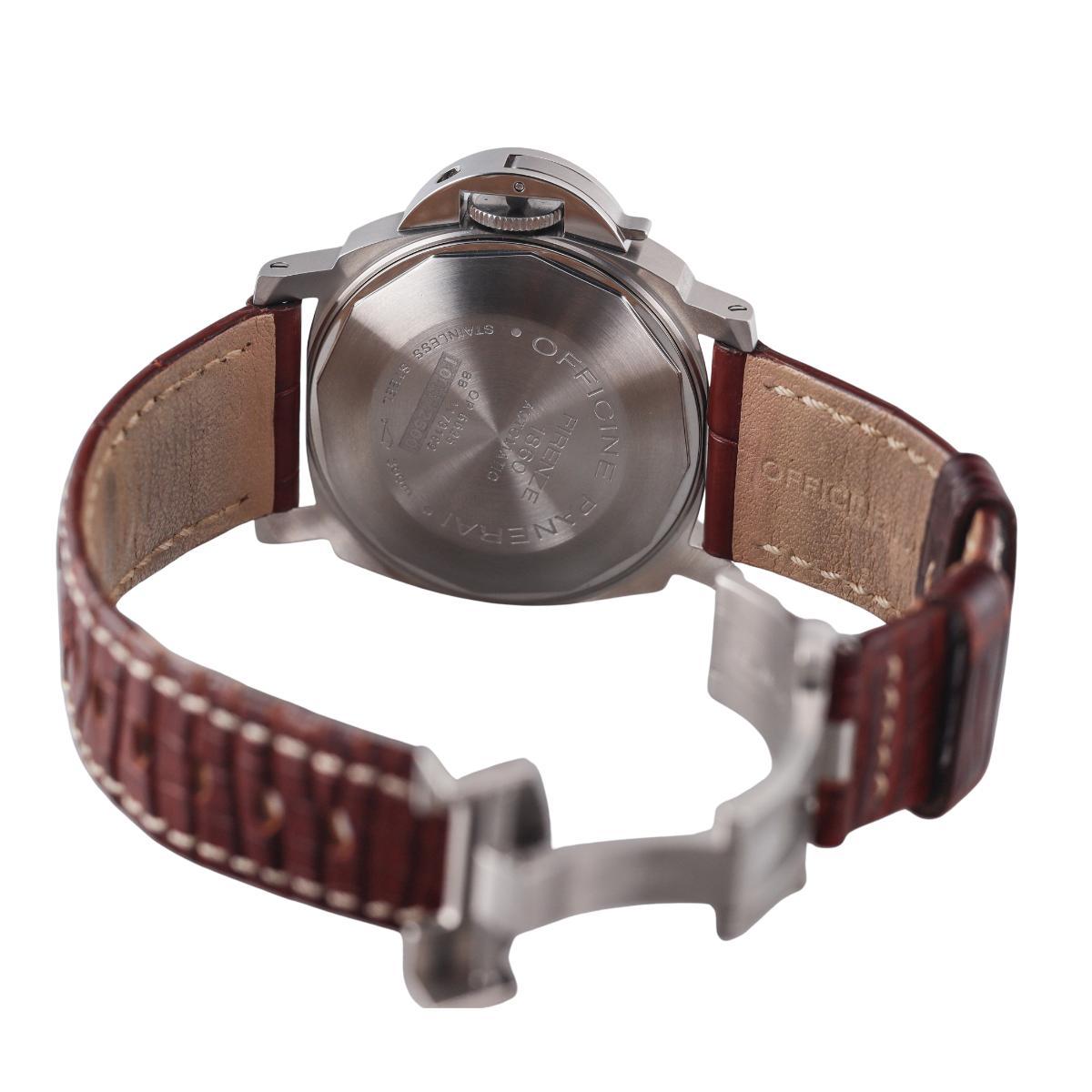 Panerai Luminor Marina Black Dial Steel Automatic Watch PAM00048