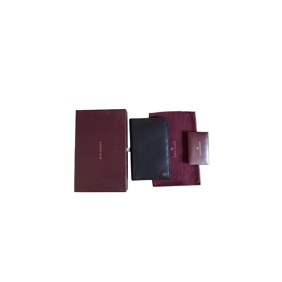 Davidoff Black Leather Wallet Cardholder 102400