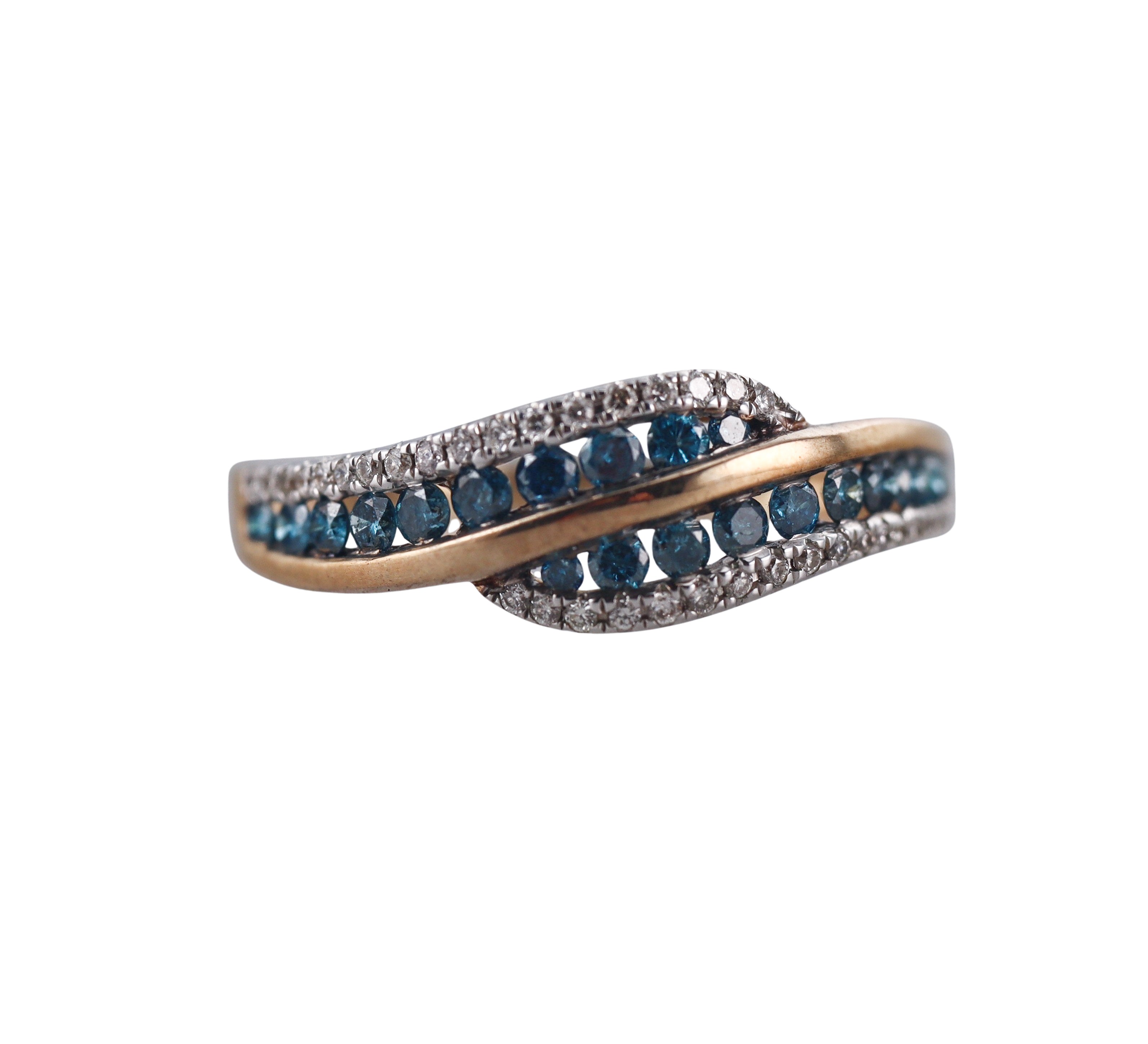 Kallati Yellow Gold Fancy Teal Diamon Ring