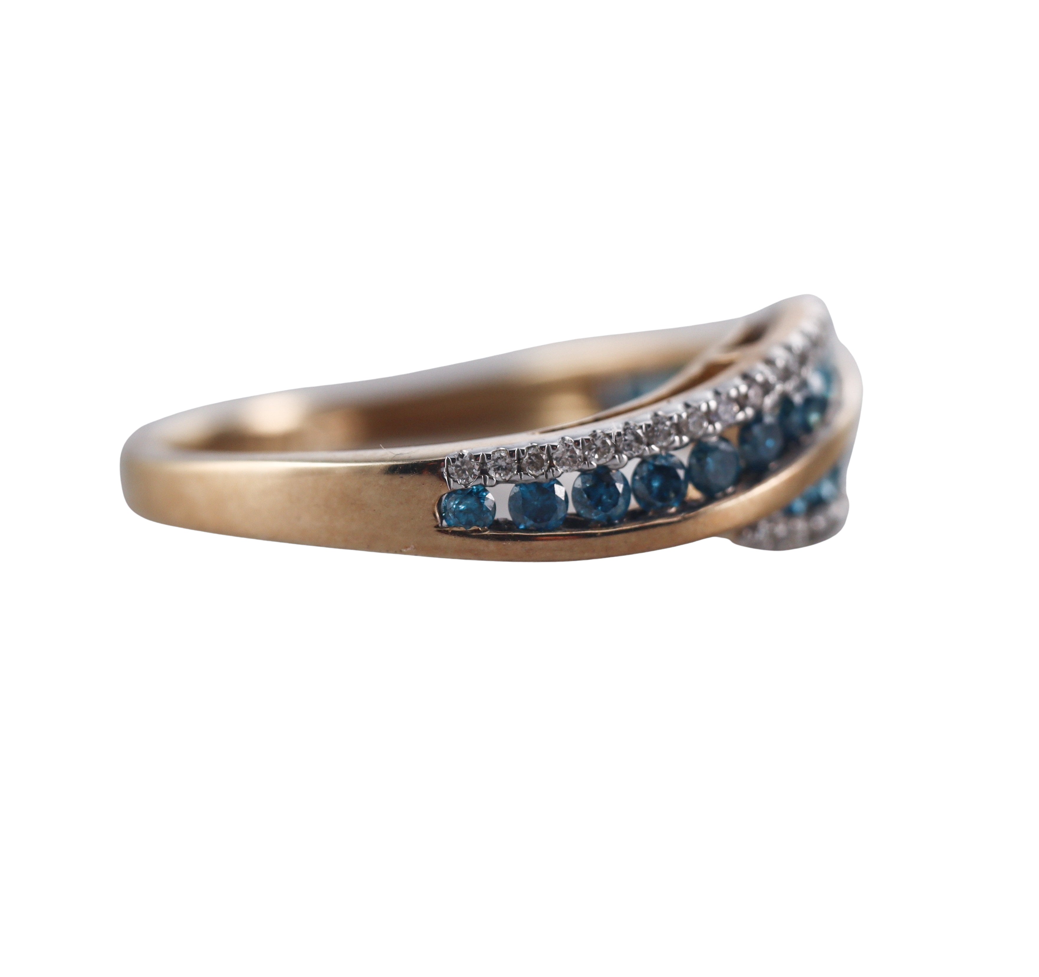 Kallati Yellow Gold Fancy Teal Diamon Ring