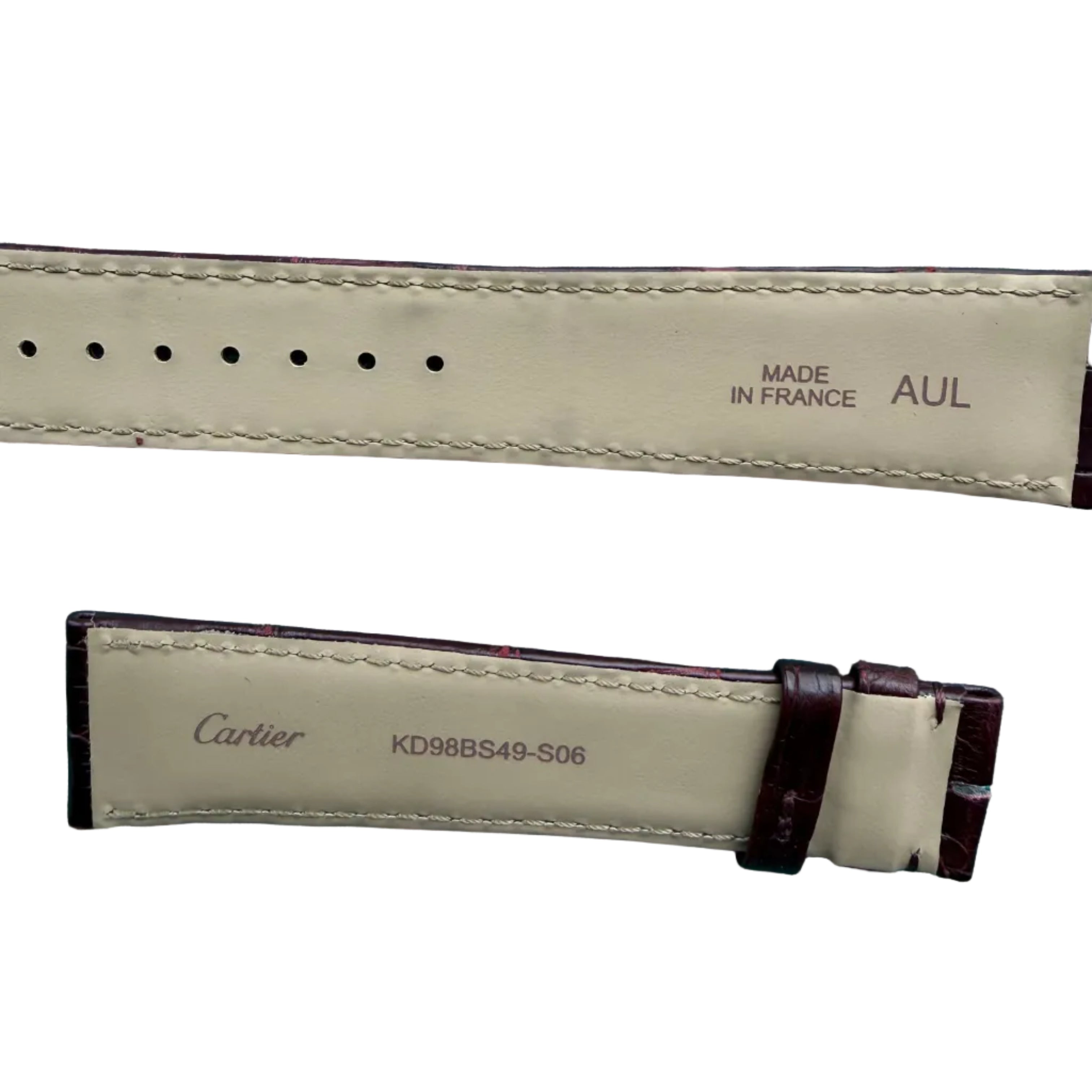 Authentic Cartier Burgundy Alligator Watch Strap Band 20.60mm KD98BS49-S06