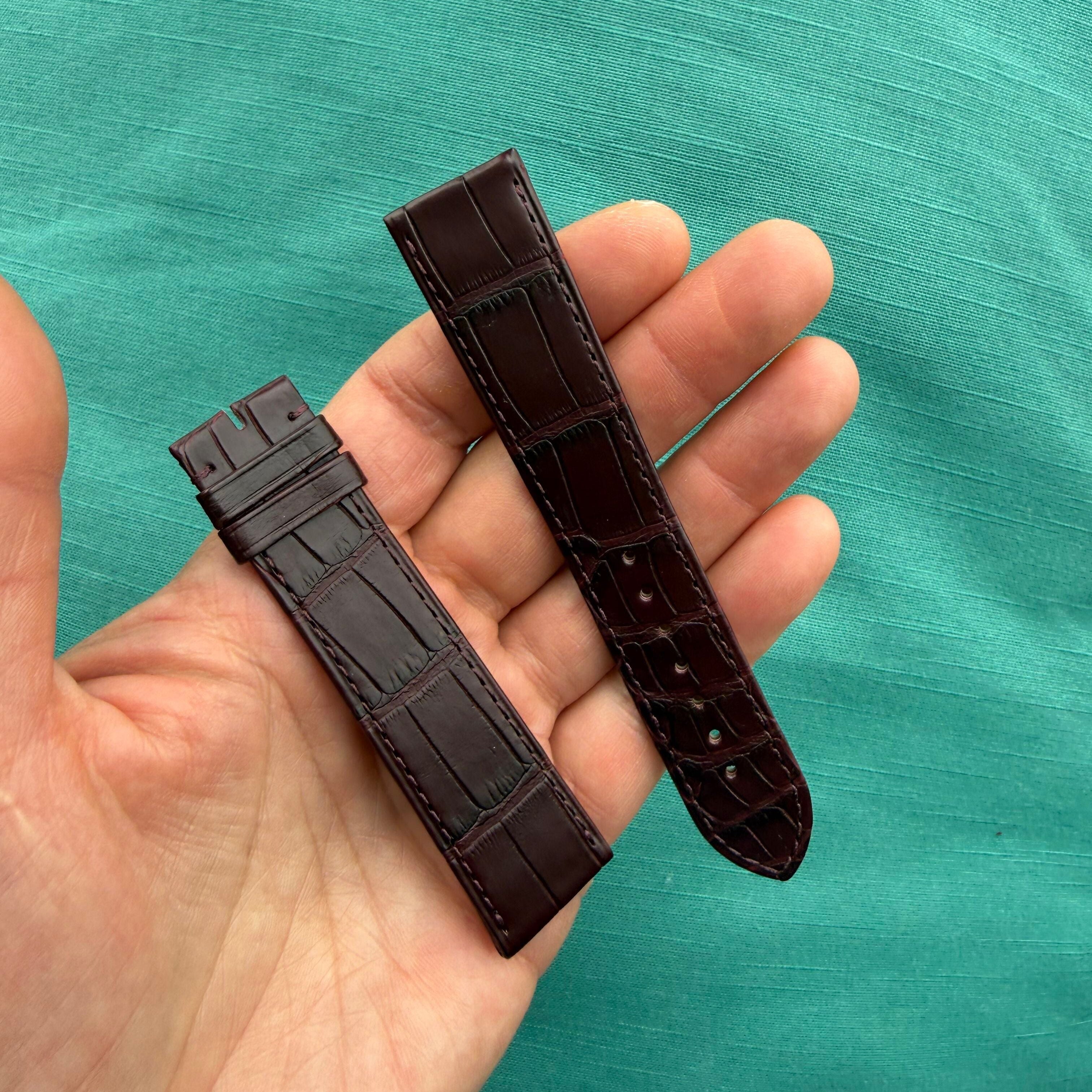 Authentic Cartier Burgundy Alligator Watch Strap Band 20.60mm KD98BS49-S06
