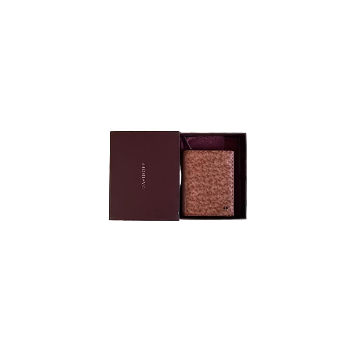 Davidoff Brown Leather Wallet Cardholder Small 10229