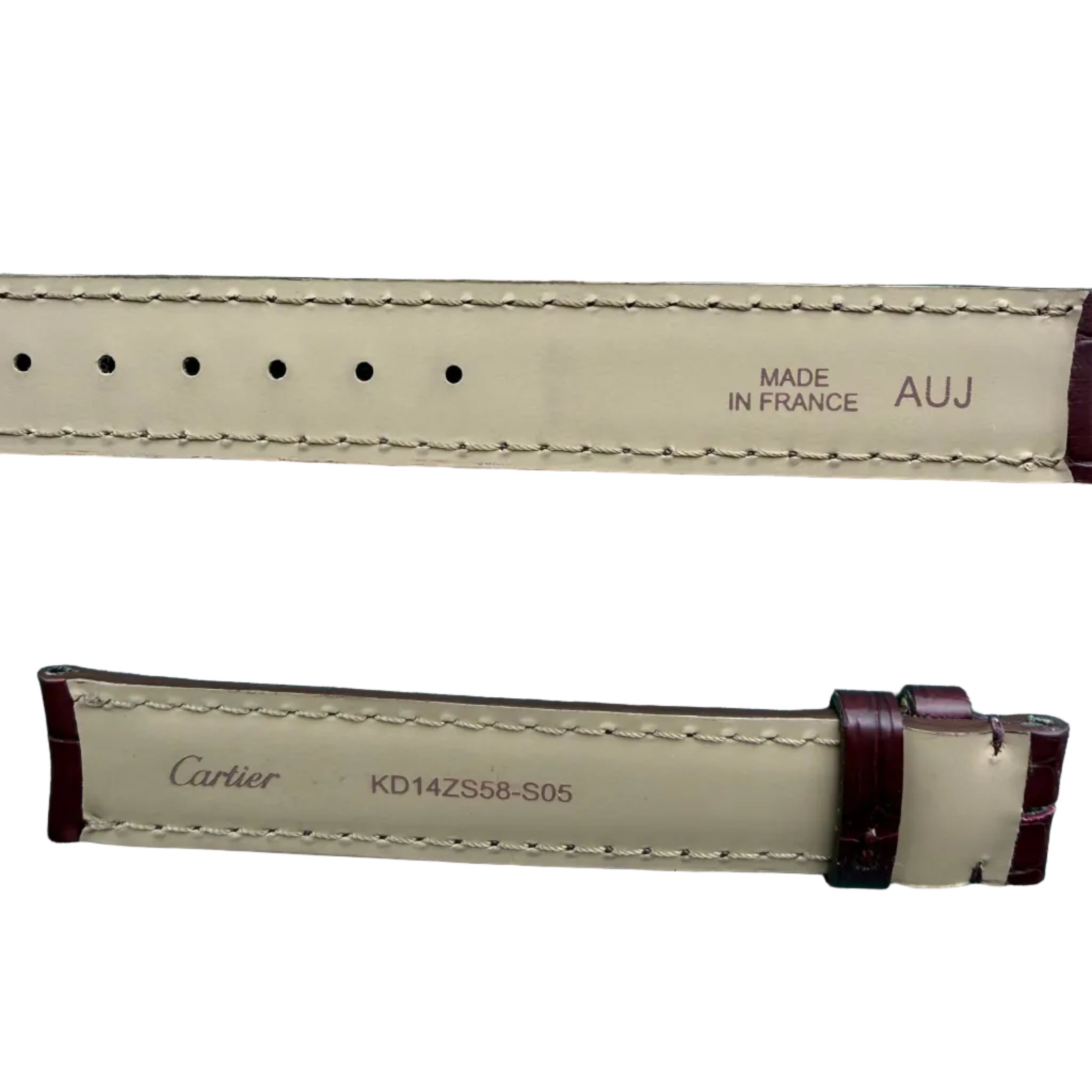 Authentic Cartier Burgundy Alligator Watch Strap Band 16.45mm KD14ZS58-S05