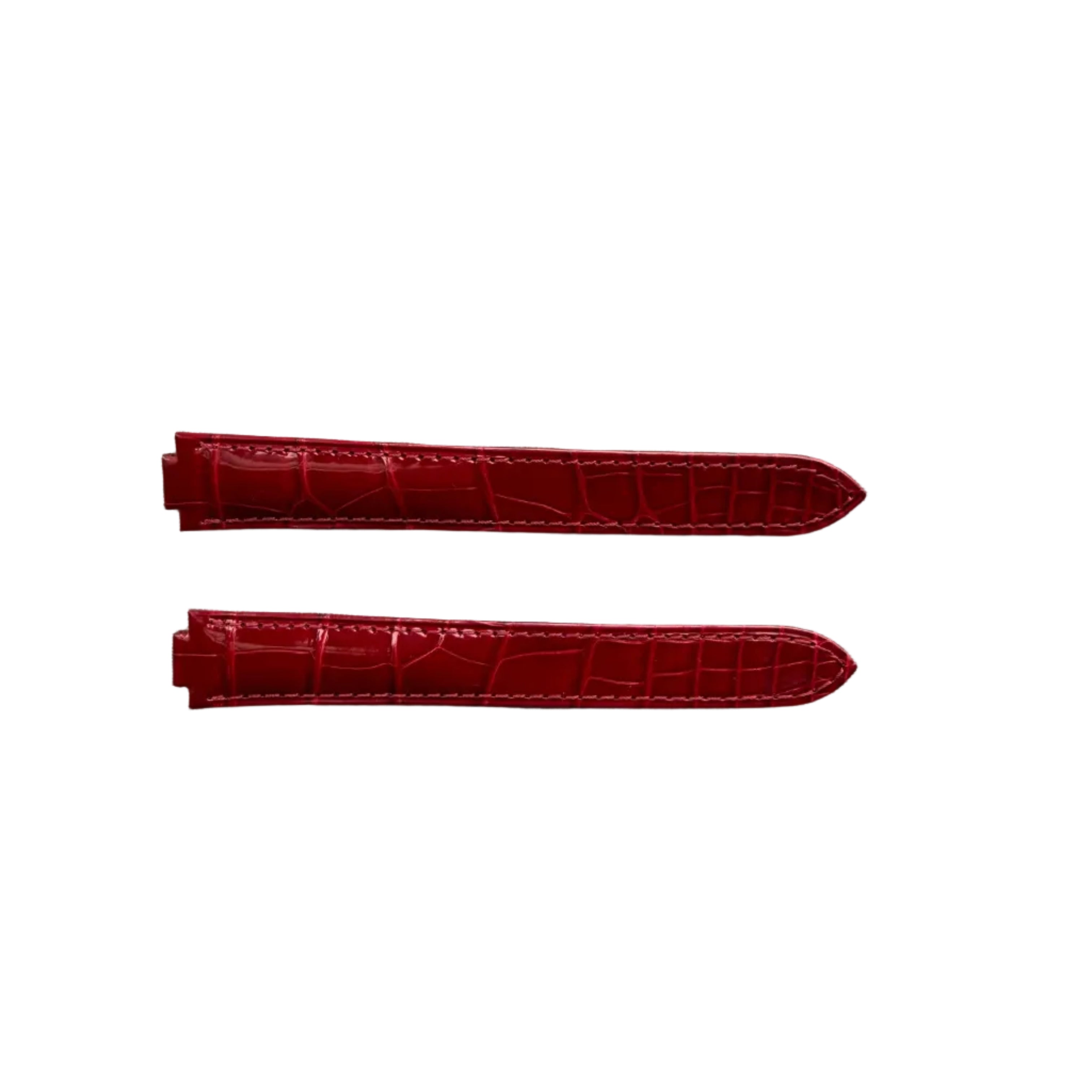 Authentic Cartier Balloon Bleu Red Alligator Watch Strap Band 15.70mm KD4N2R04