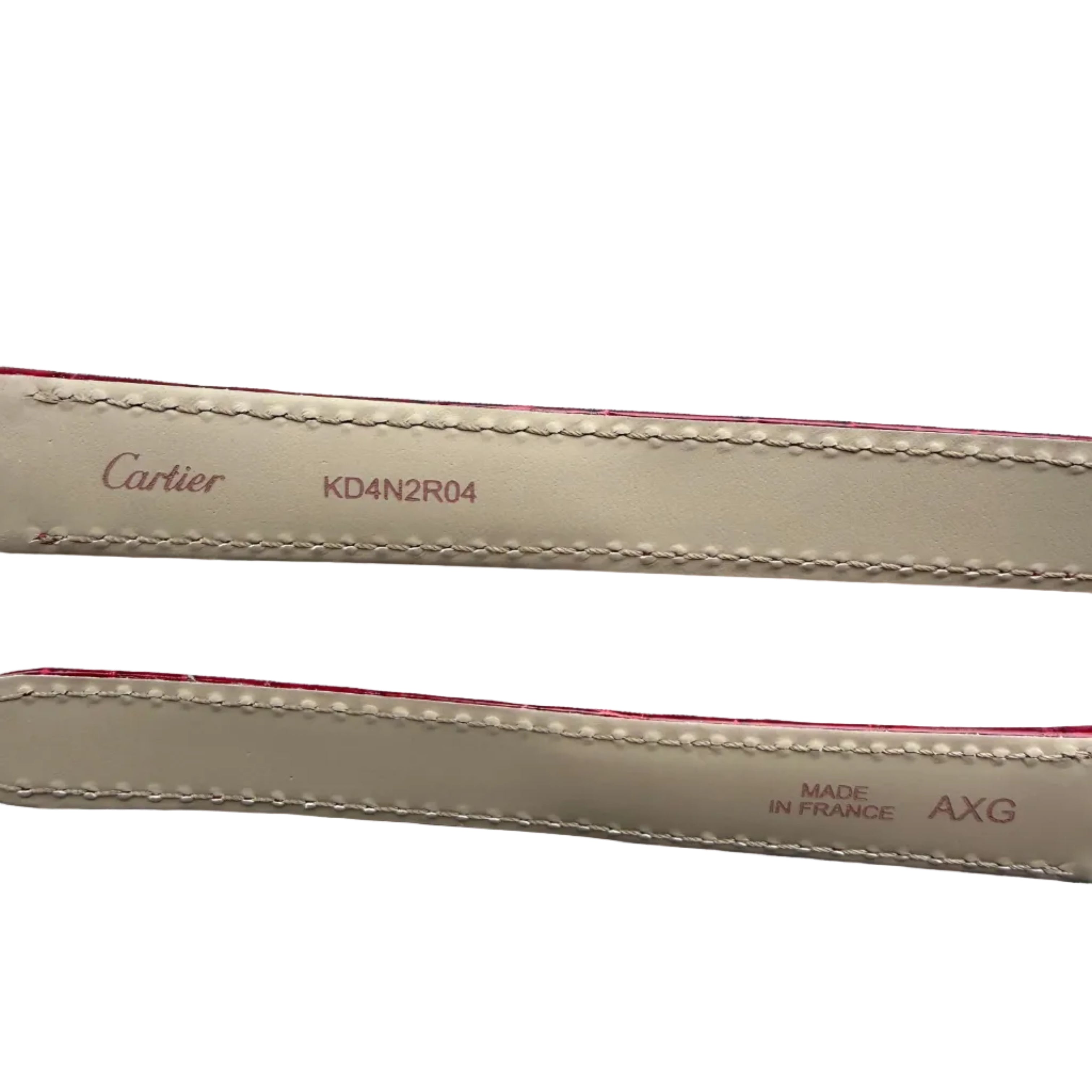 Authentic Cartier Balloon Bleu Red Alligator Watch Strap Band 15.70mm KD4N2R04