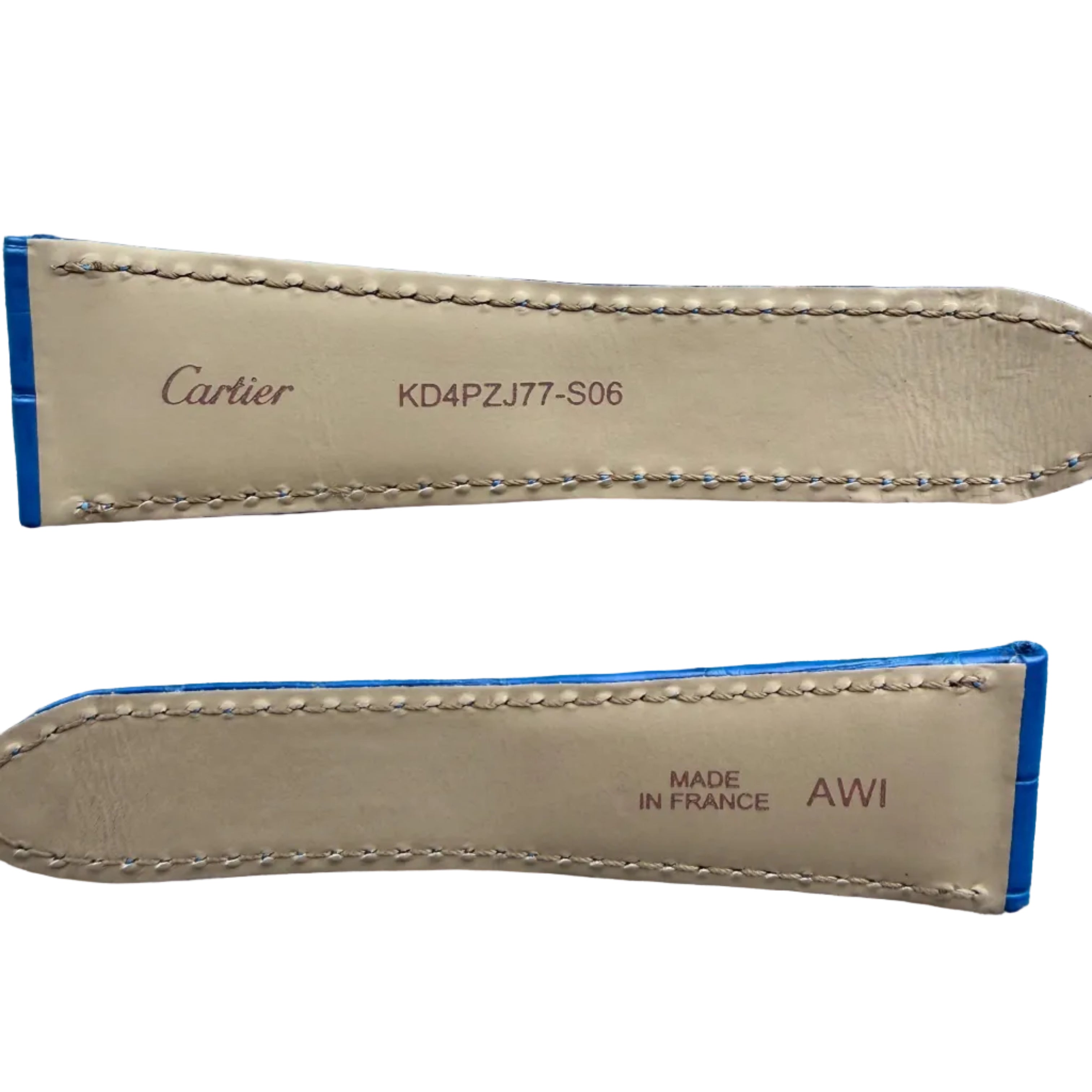 Authentic Cartier Blue Alligator Watch Strap Band 22.70mm KD4PZJ77-S06