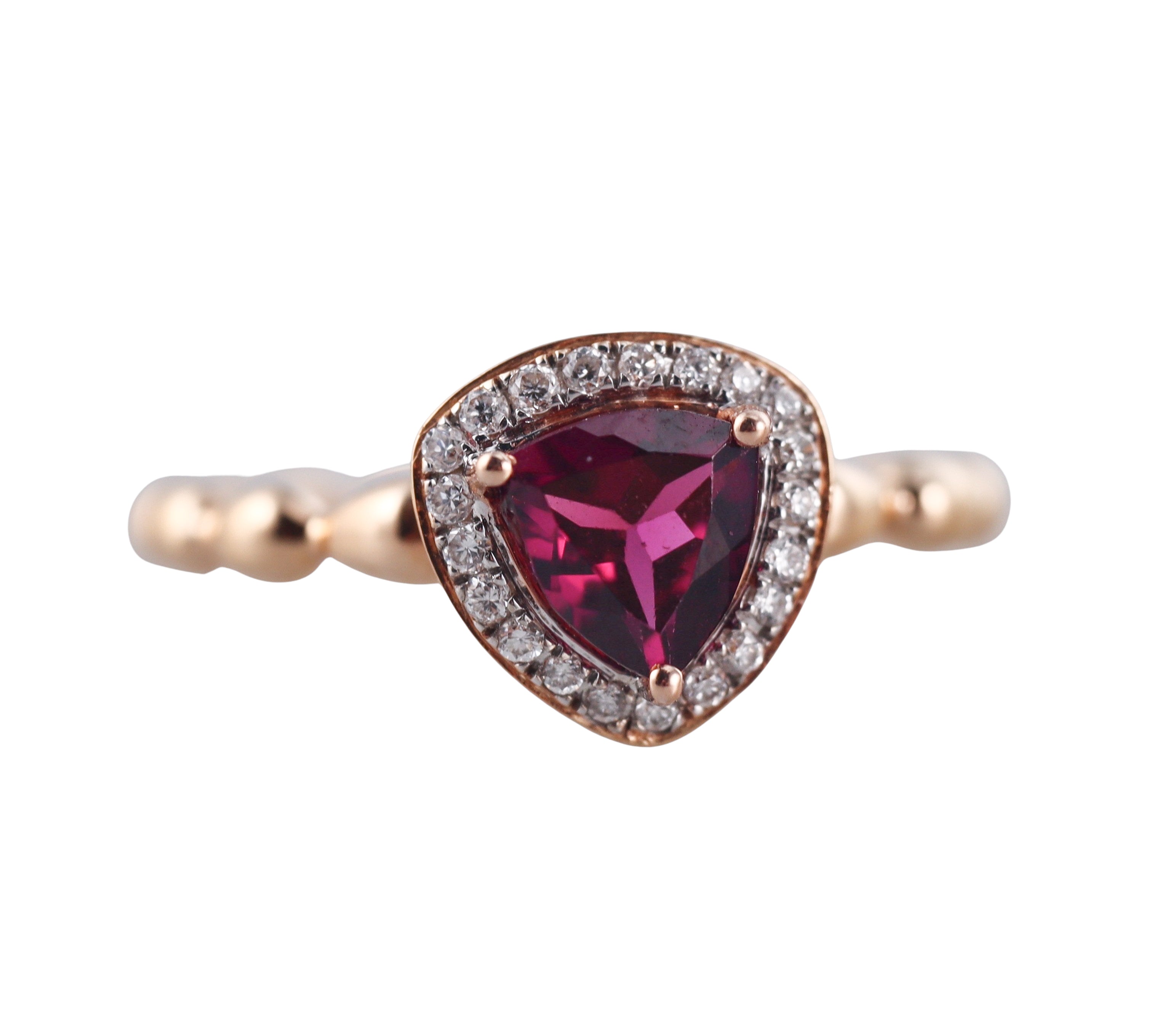 Kallati Yellow 18k Gold Pink Tourmaline Diamon Ring