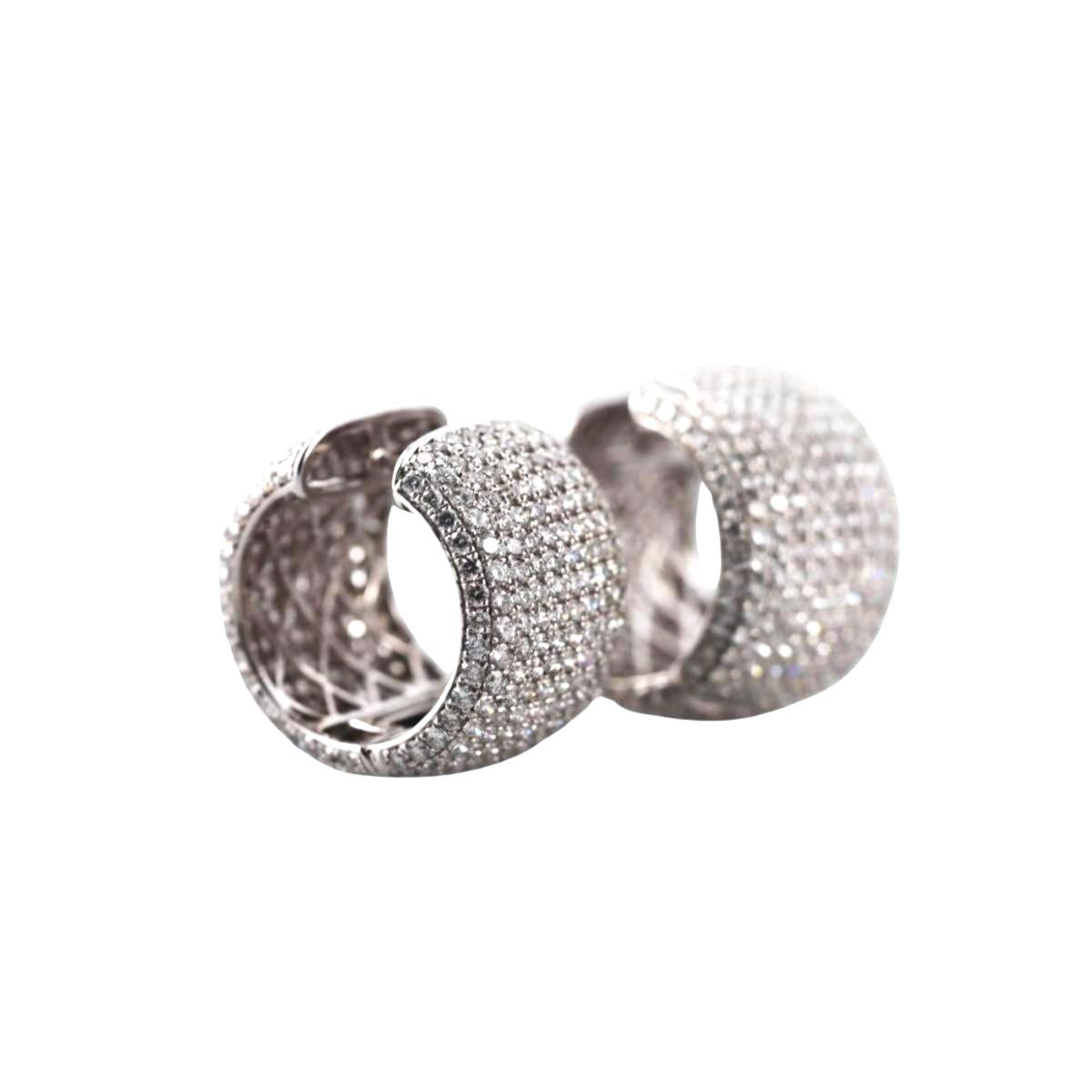 11ctw Diamond 18k Gold Hoop Earrings