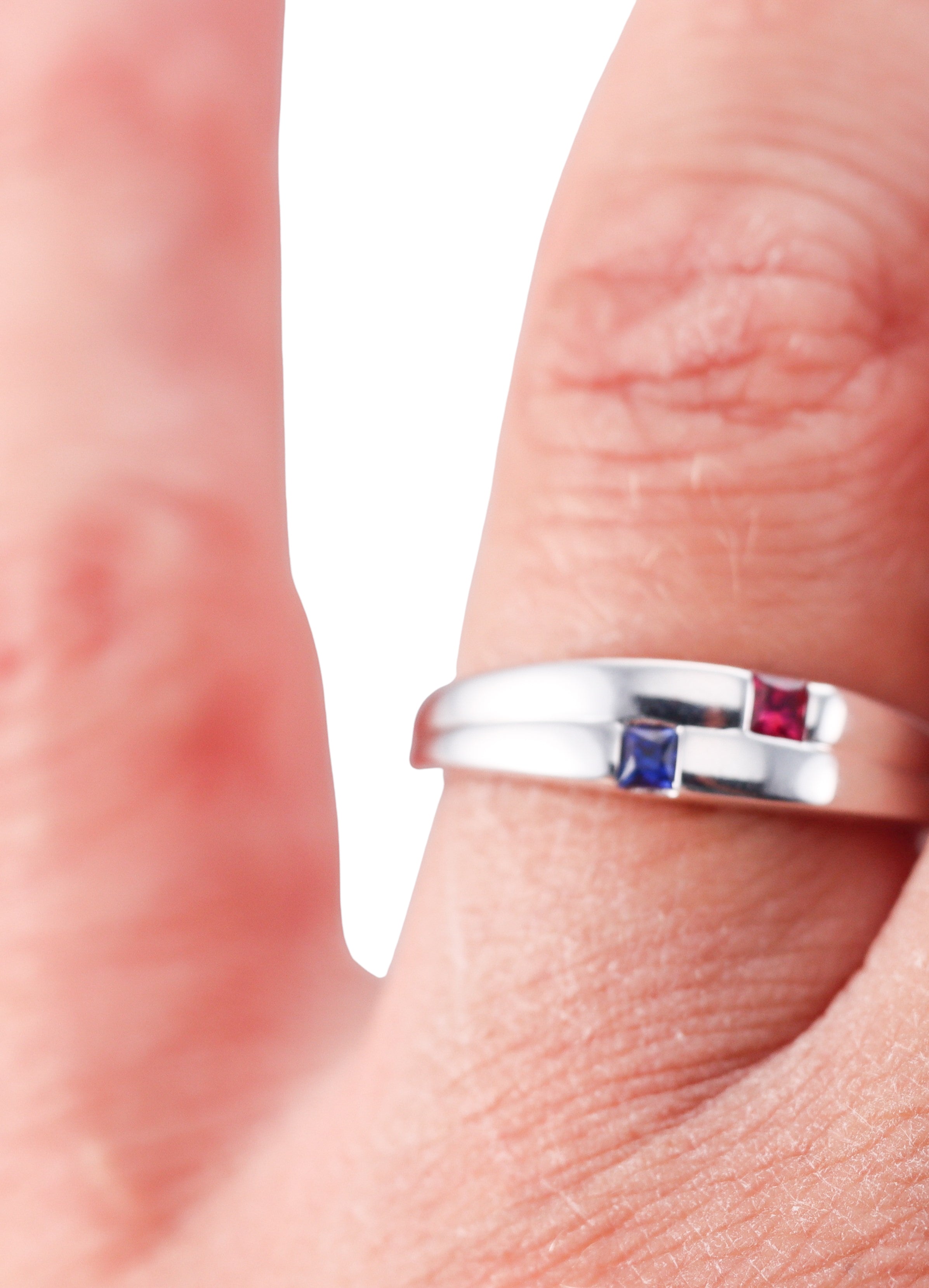 Kallati White Gold Ruby Sapphire Ring Band