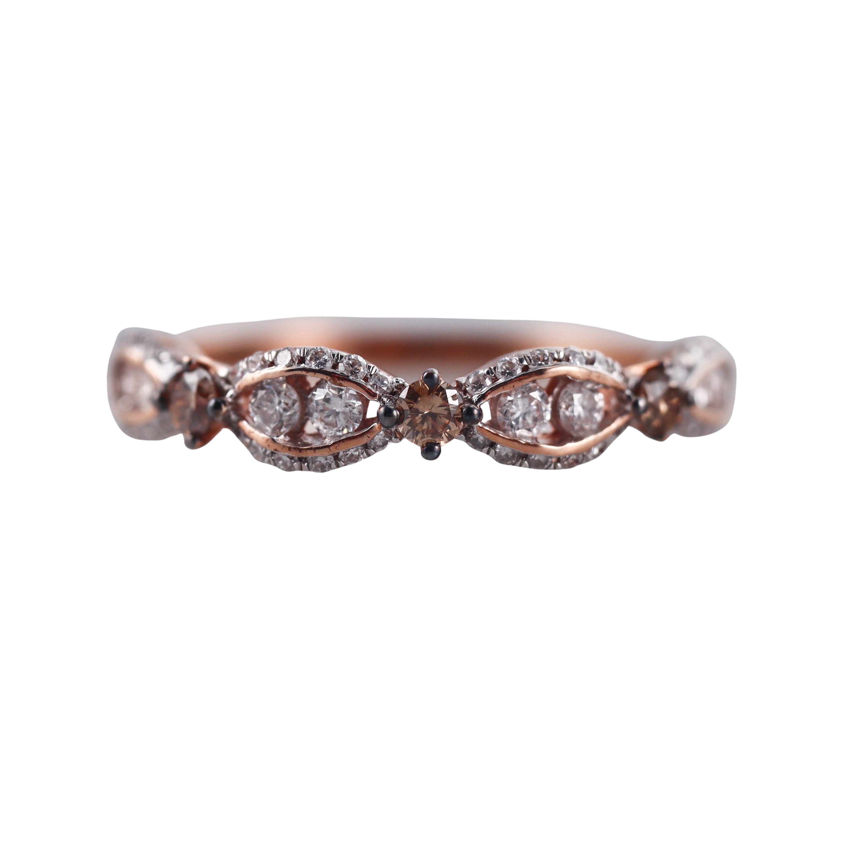 Kallati Rose Gold Diamond Ring Half Band