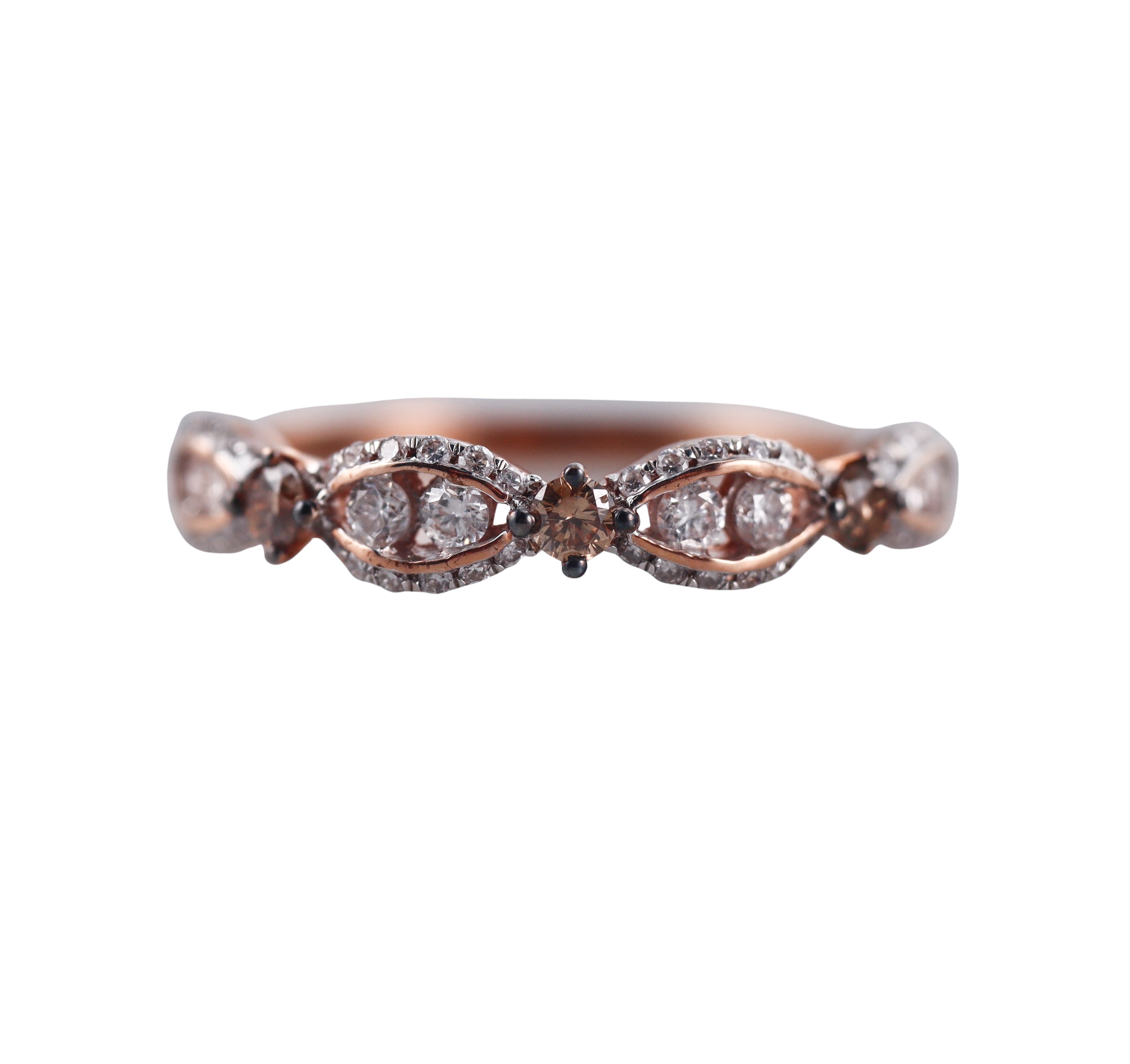 Kallati Rose Gold Diamond Ring Half Band