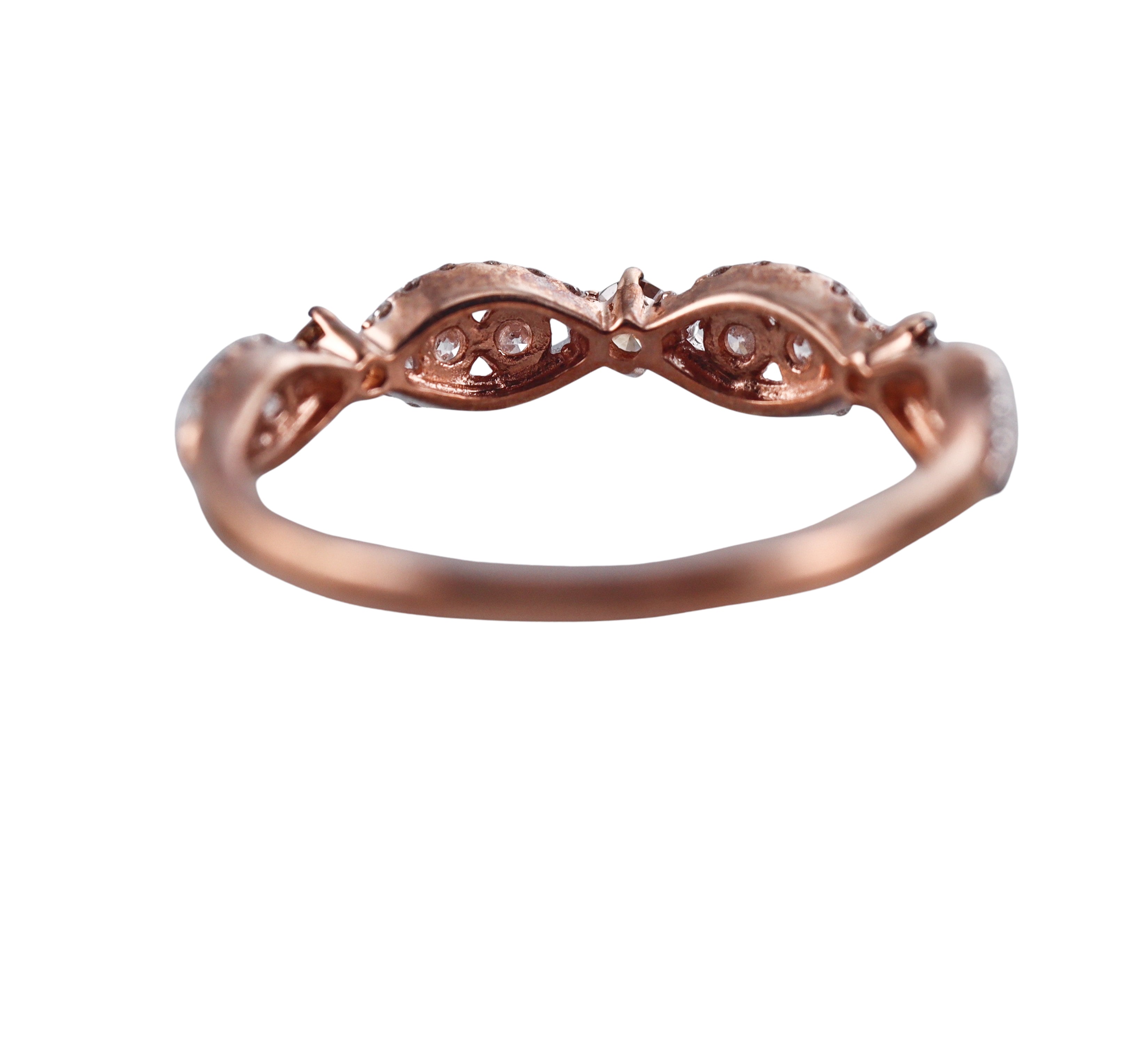Kallati Rose Gold Diamond Ring Half Band