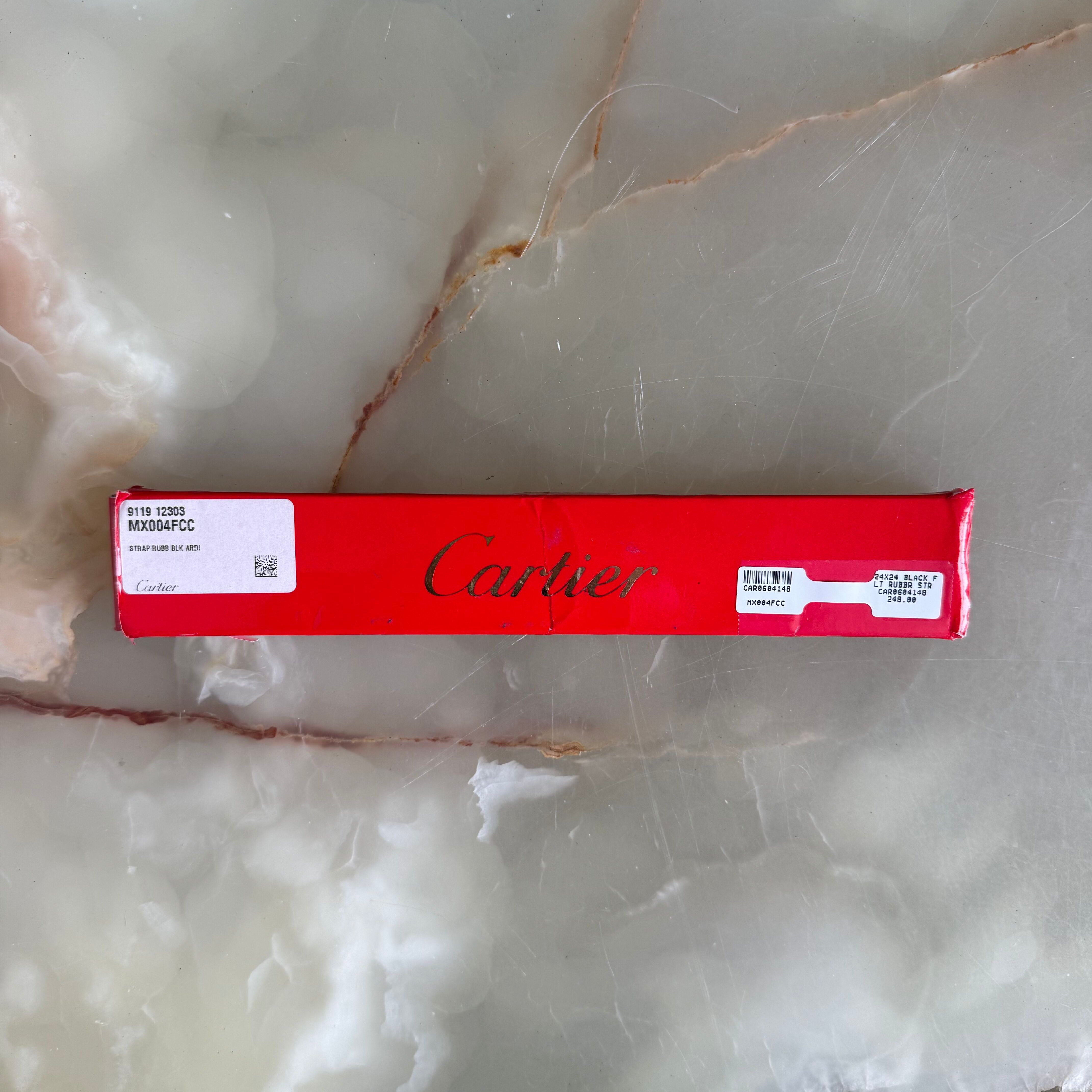 Authentic Cartier Santos Black Rubber Watch Strap Band 23mm MX004FCC