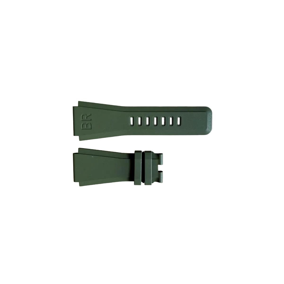 Authentic Bell & Ross Green Rubber Watch Strap Band 32mm
