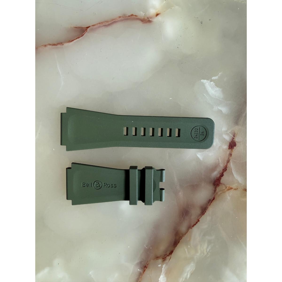 Authentic Bell & Ross Green Rubber Watch Strap Band 32mm