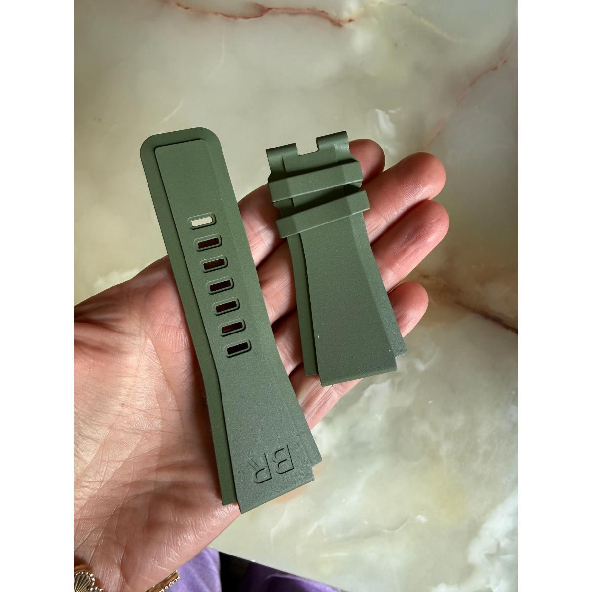 Authentic Bell & Ross Green Rubber Watch Strap Band 32mm