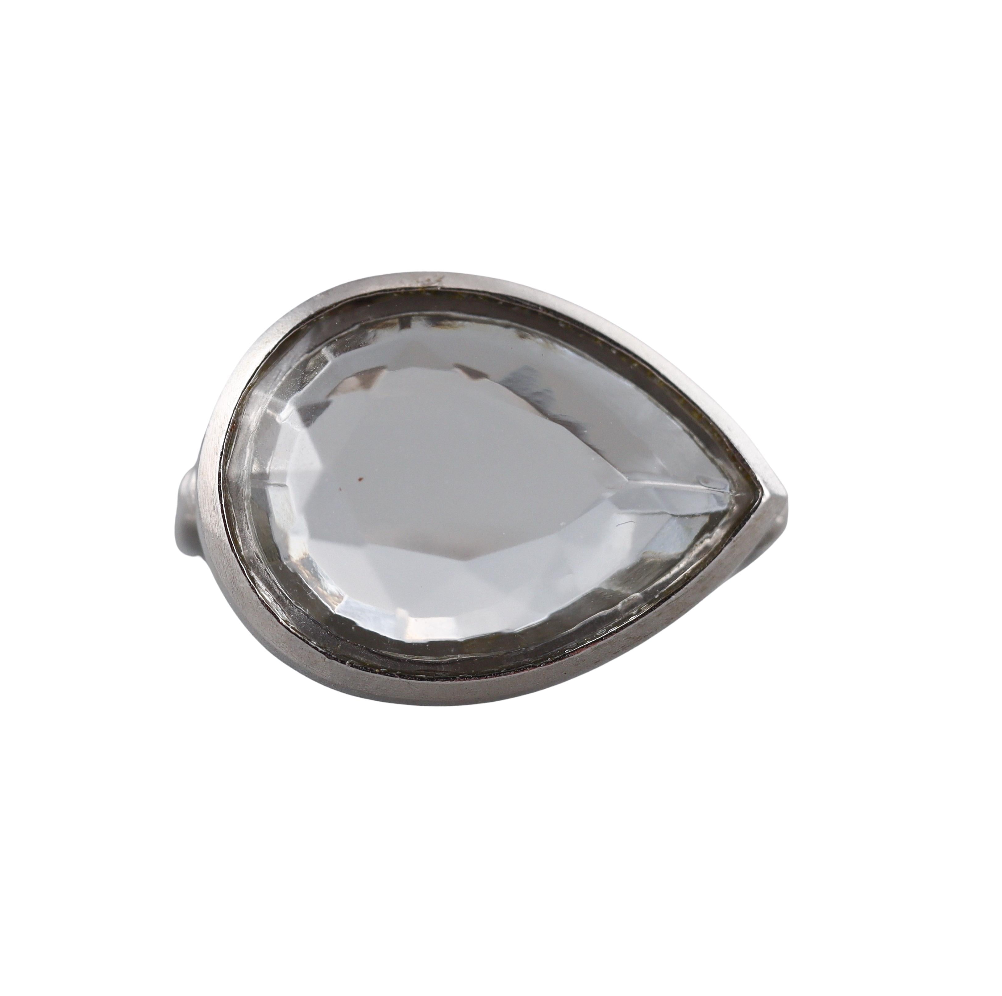 Baccarat Marie Helene de Taillac Sterling Silver Crystal Ring 2811998