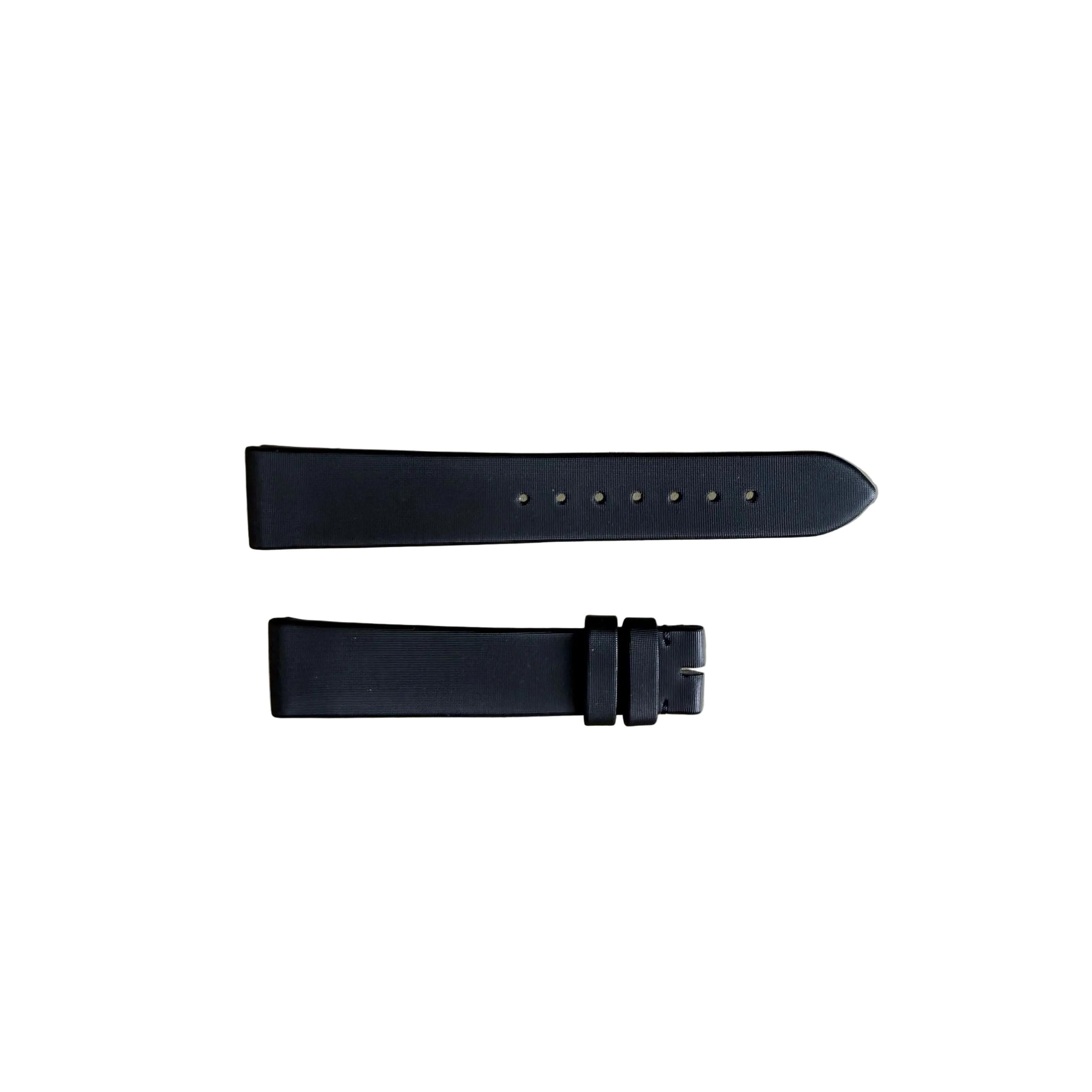 Authentic Cartier Black Satin & Leather Watch Strap Band 15.65mm KD02RW73