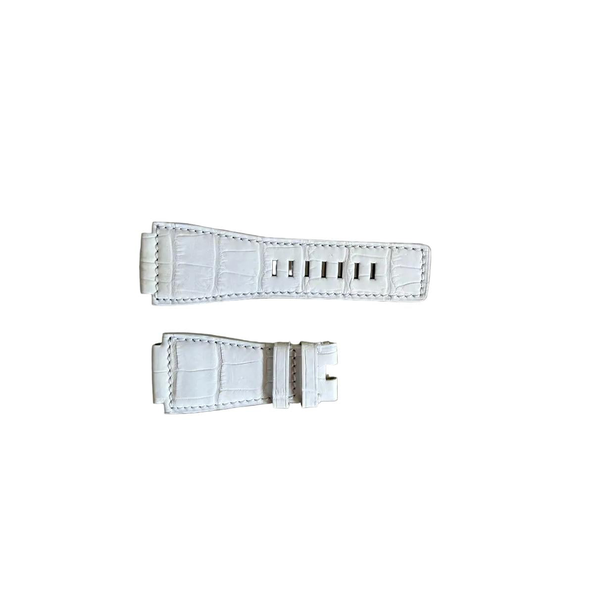 Authentic Bell & Ross White Alligator Watch Strap Band 24mm