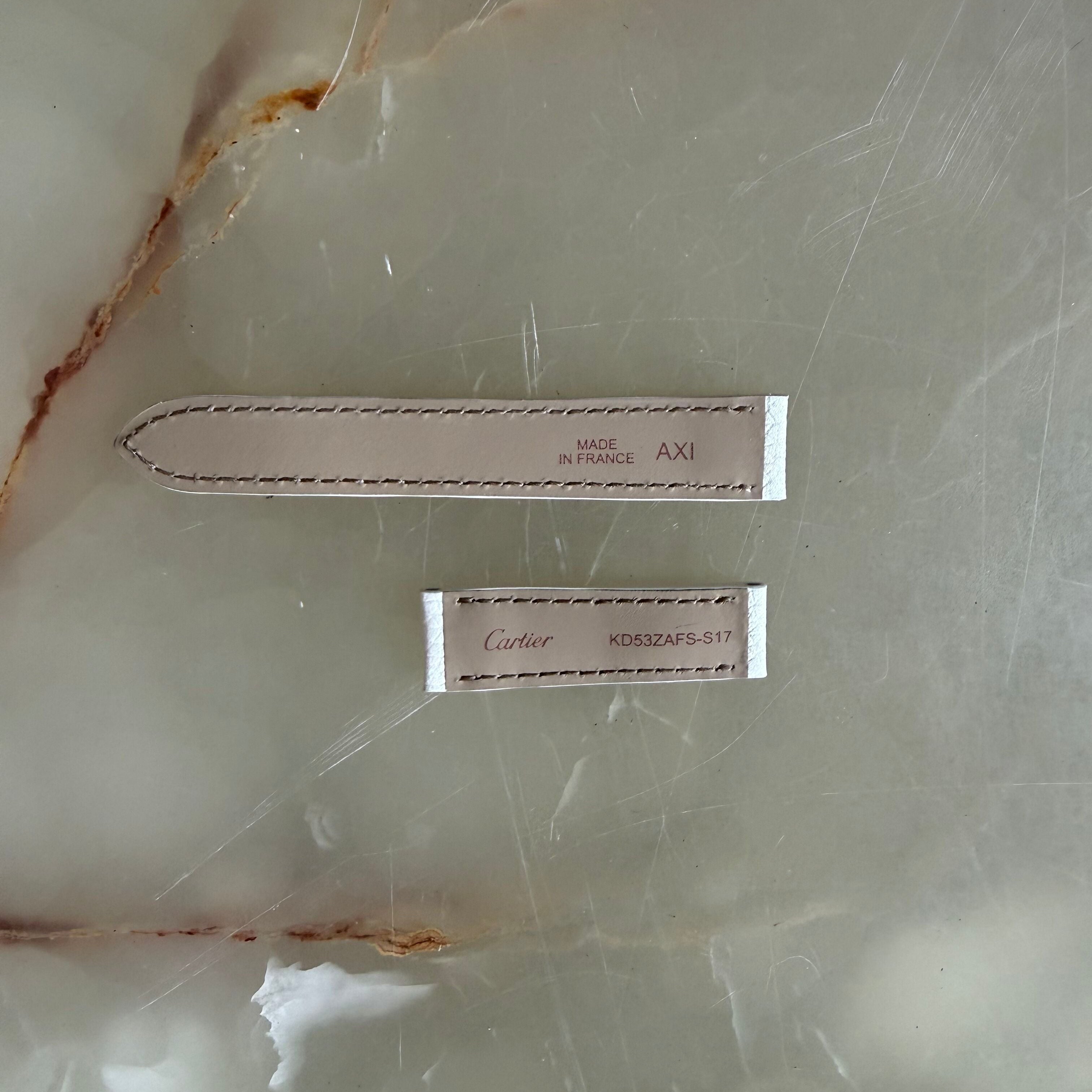 Authentic Cartier White Calfskin Watch Strap Band 14.75mm KD53ZAFS-S17