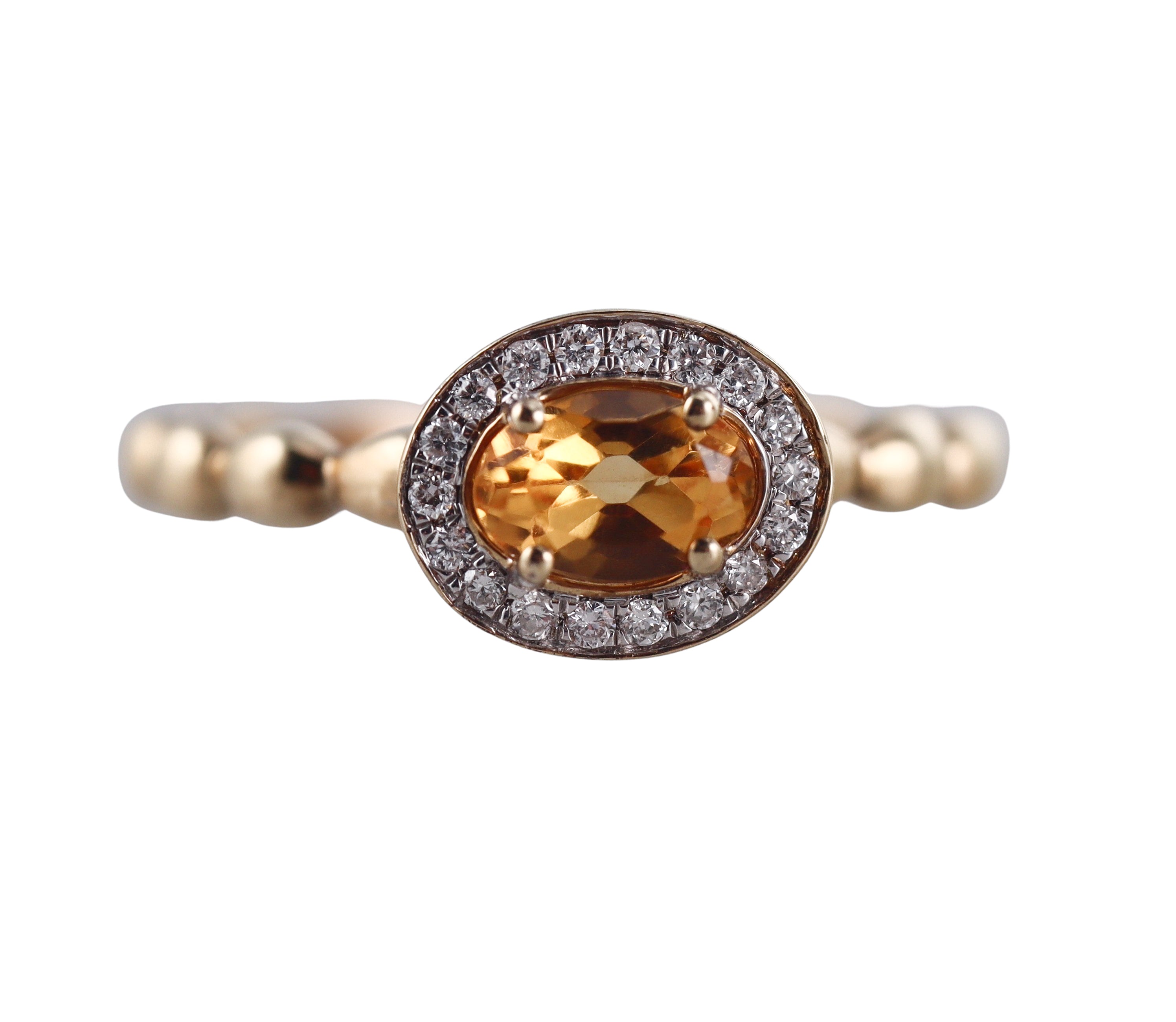 Kallati  Gold Citrine Diamond Ring