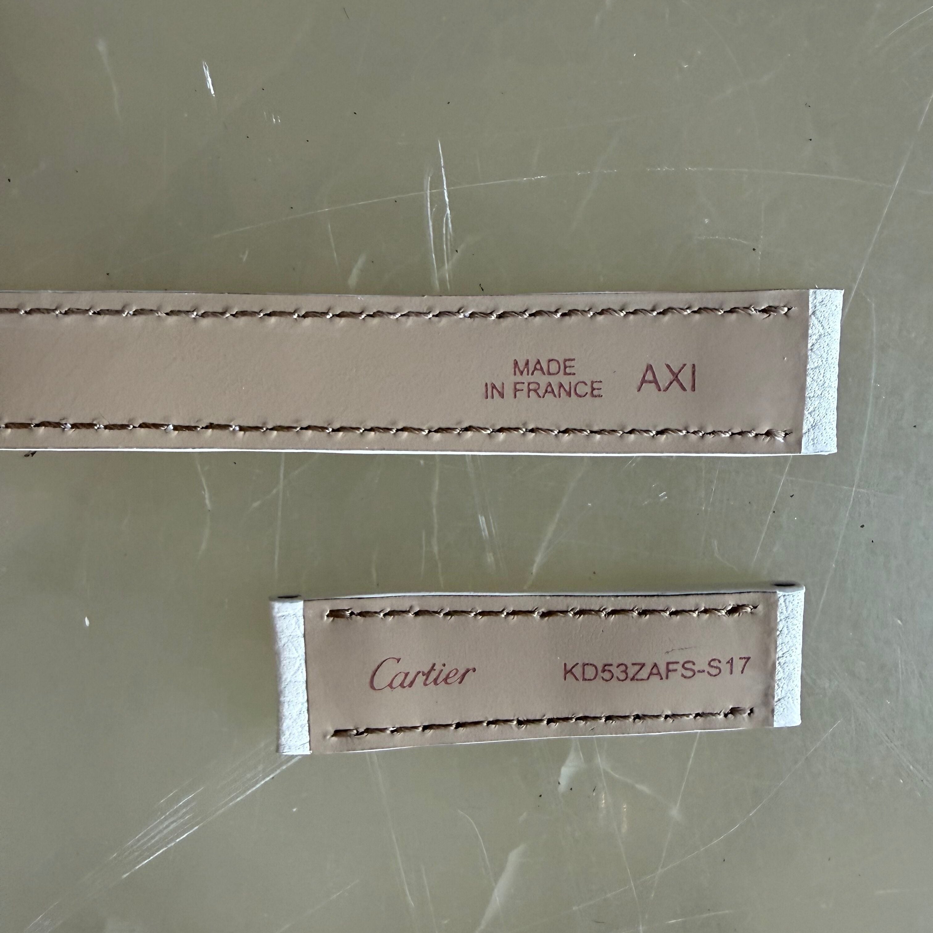 Authentic Cartier White Calfskin Watch Strap Band 14.75mm KD53ZAFS-S17