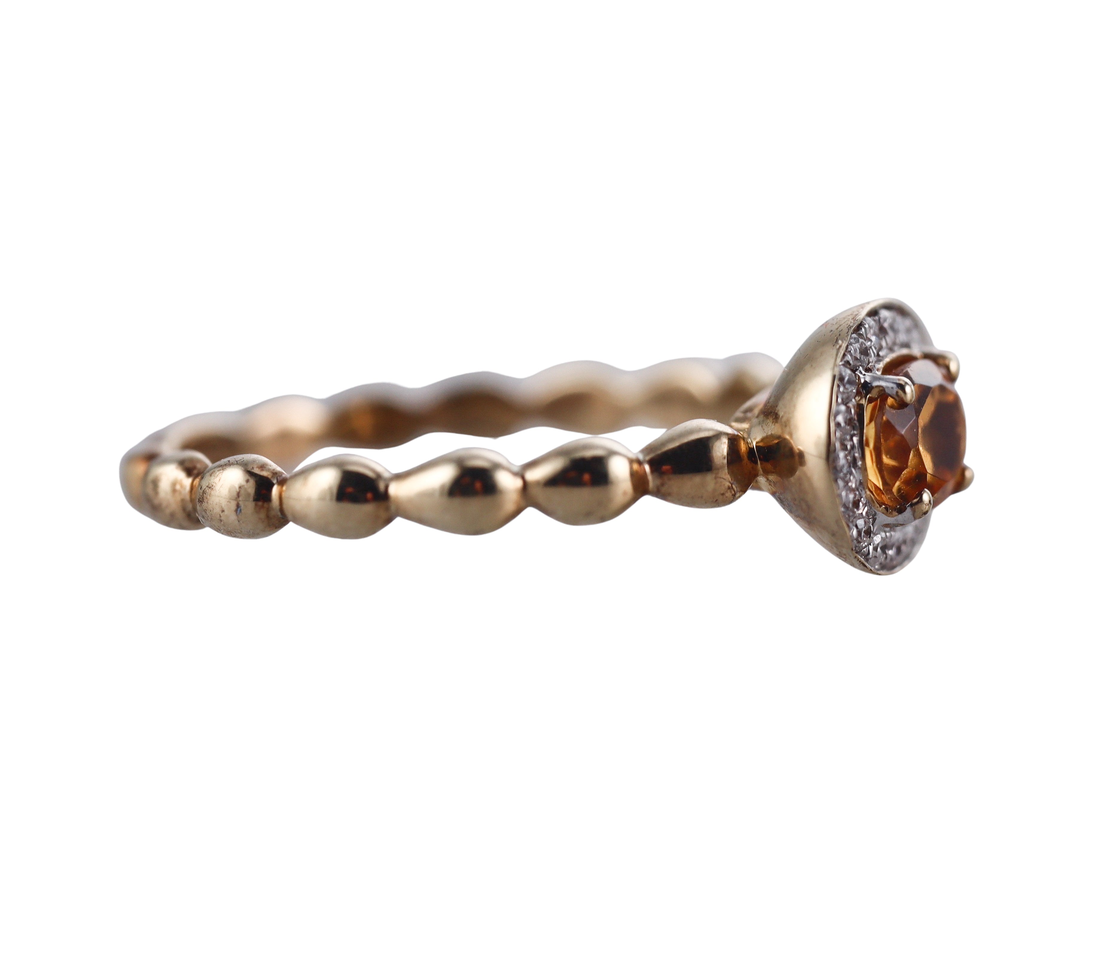 Kallati  Gold Citrine Diamond Ring