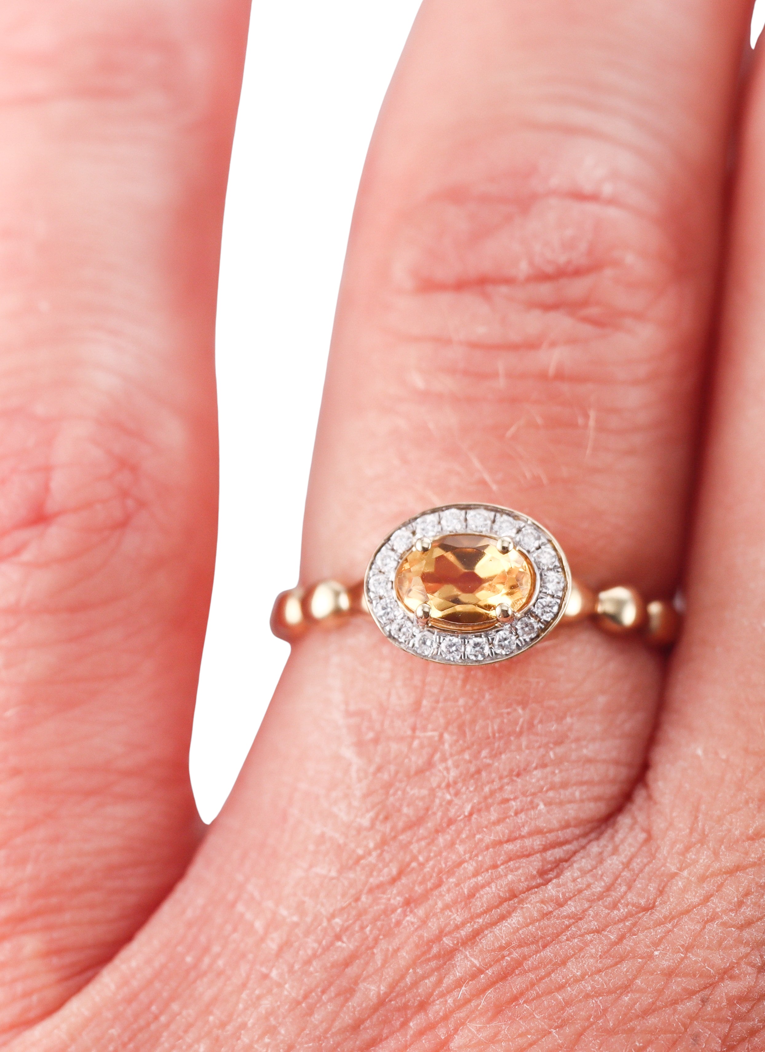 Kallati  Gold Citrine Diamond Ring