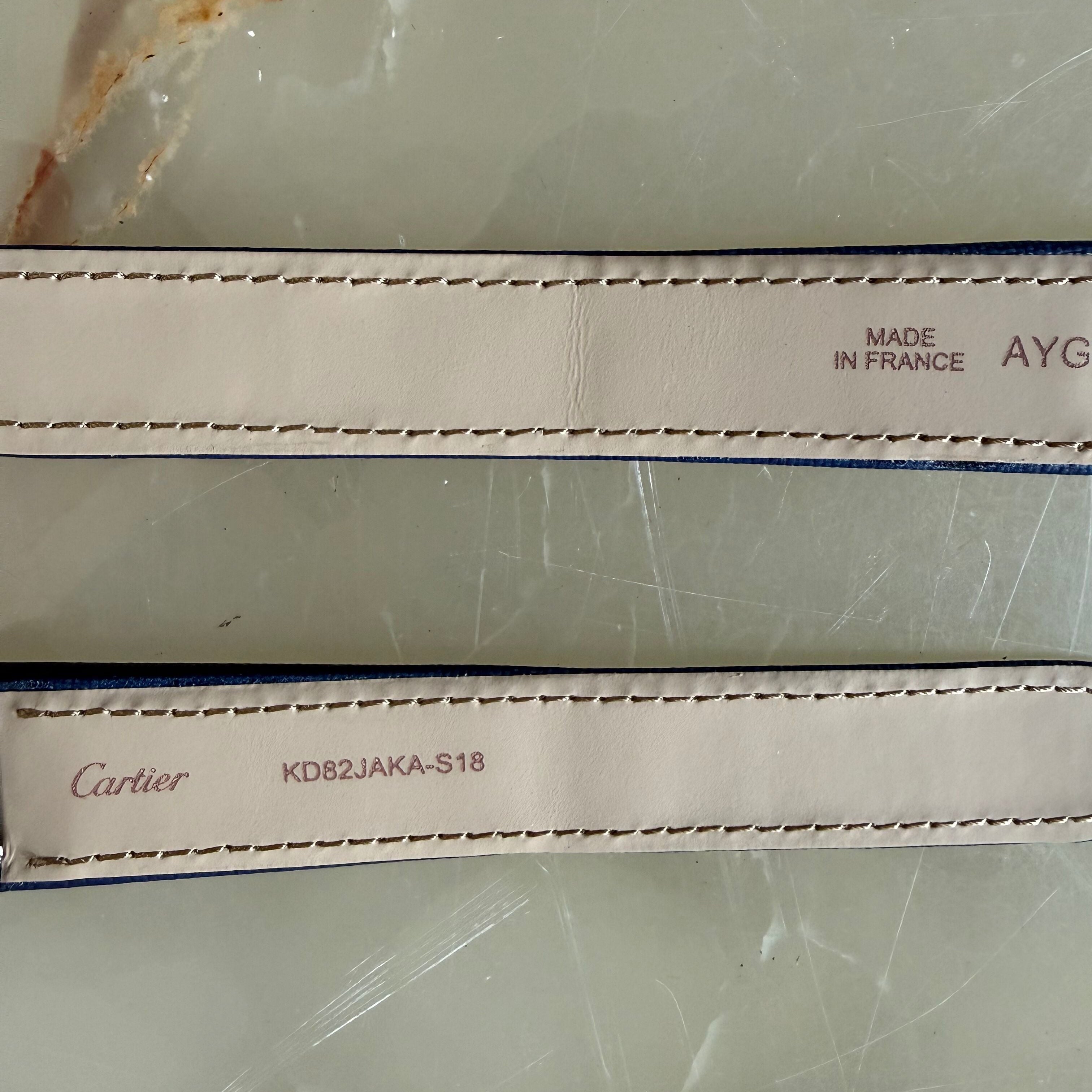 Authentic Cartier Blue Canvas & Leather Quick Release Watch Strap Band 20mm KD82JAKA-S18
