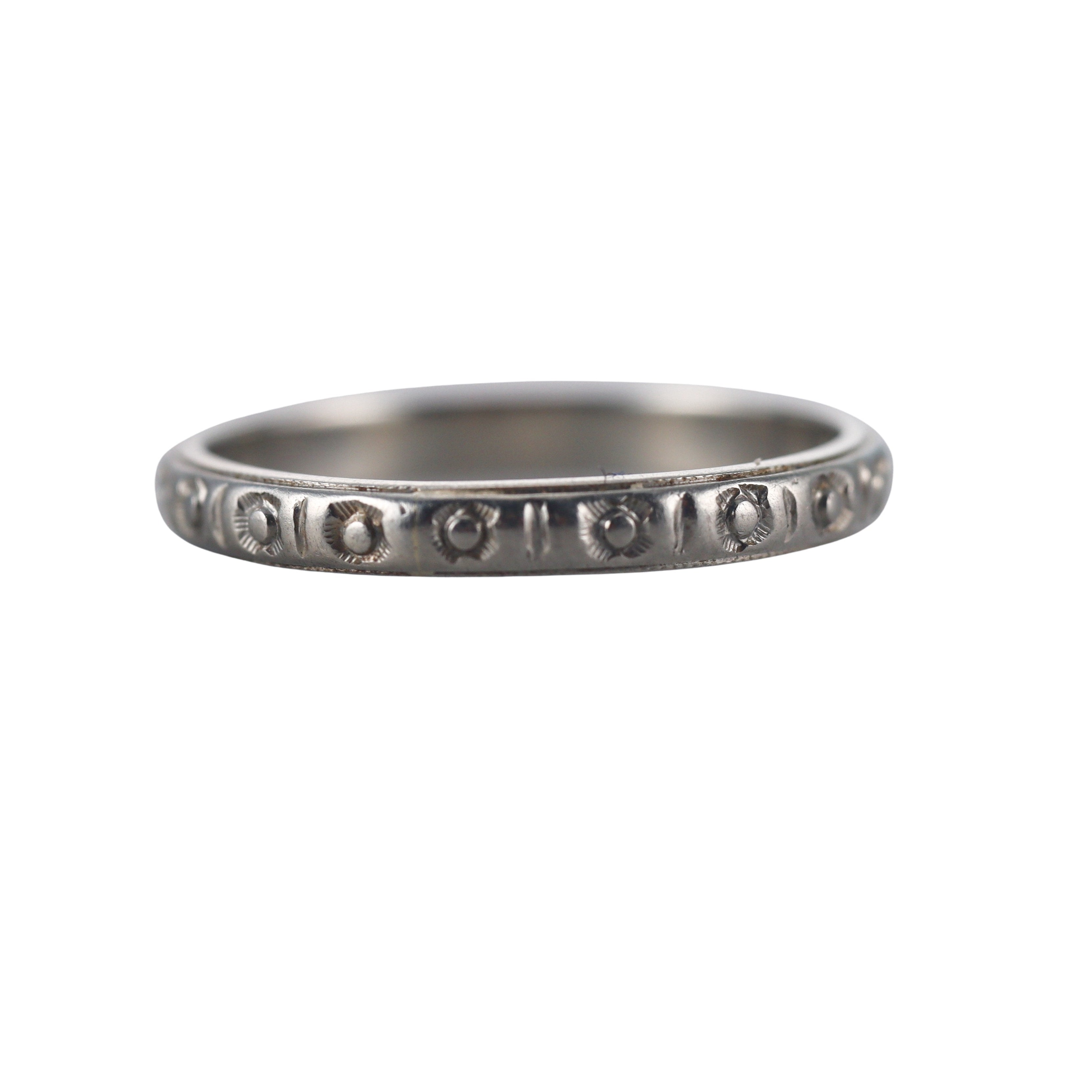 Peacock Belais Art Deco 18k Gold Wedding Band Ring
