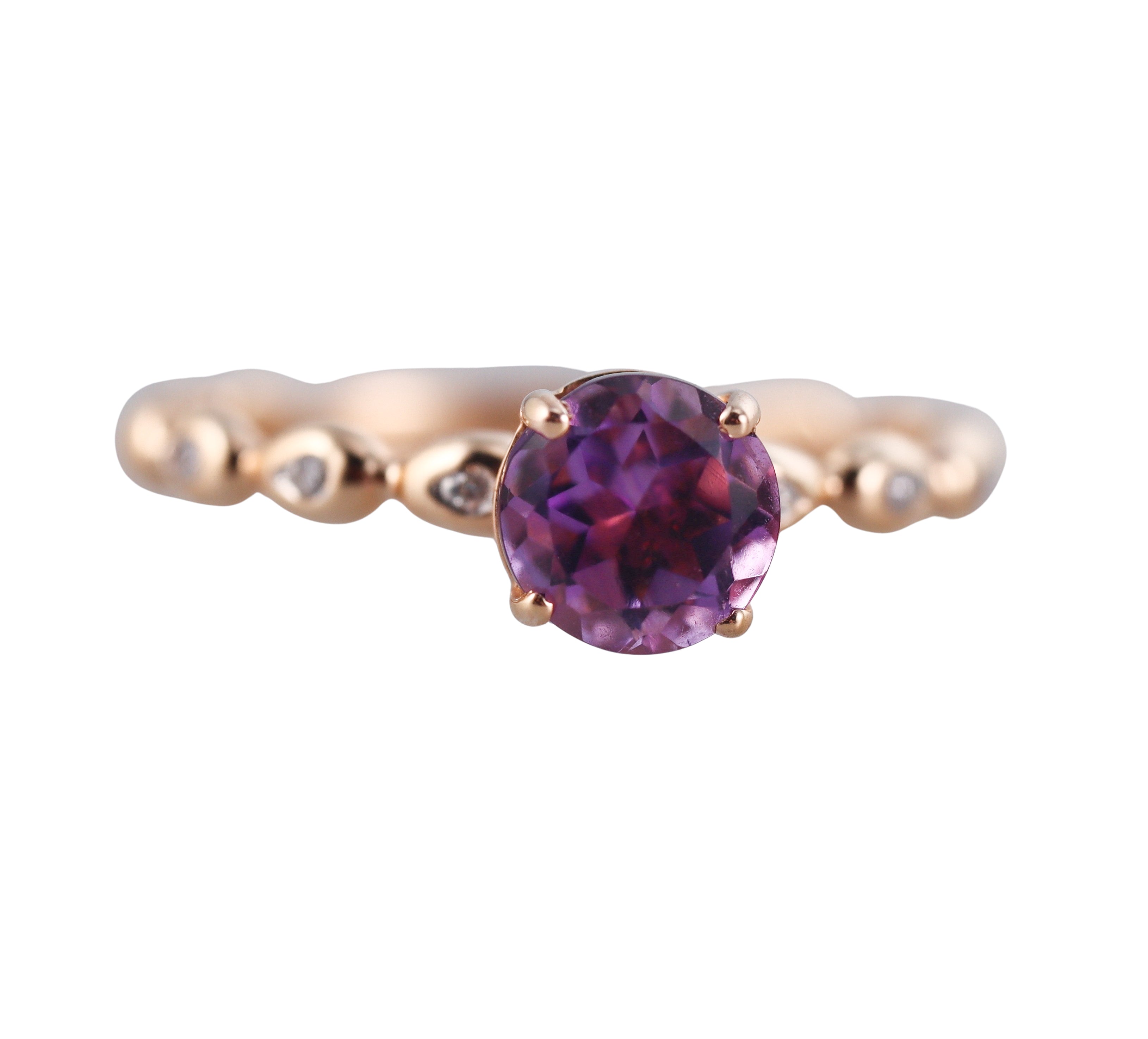 Kallati  Gold Amethyst Diamond Ring