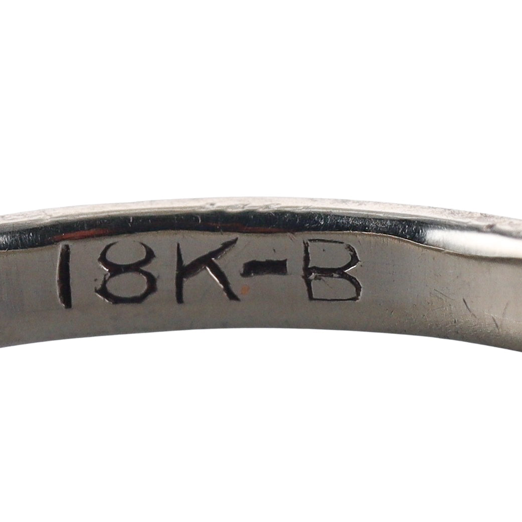 Art Deco 18k Blossom Wedding Band Ring