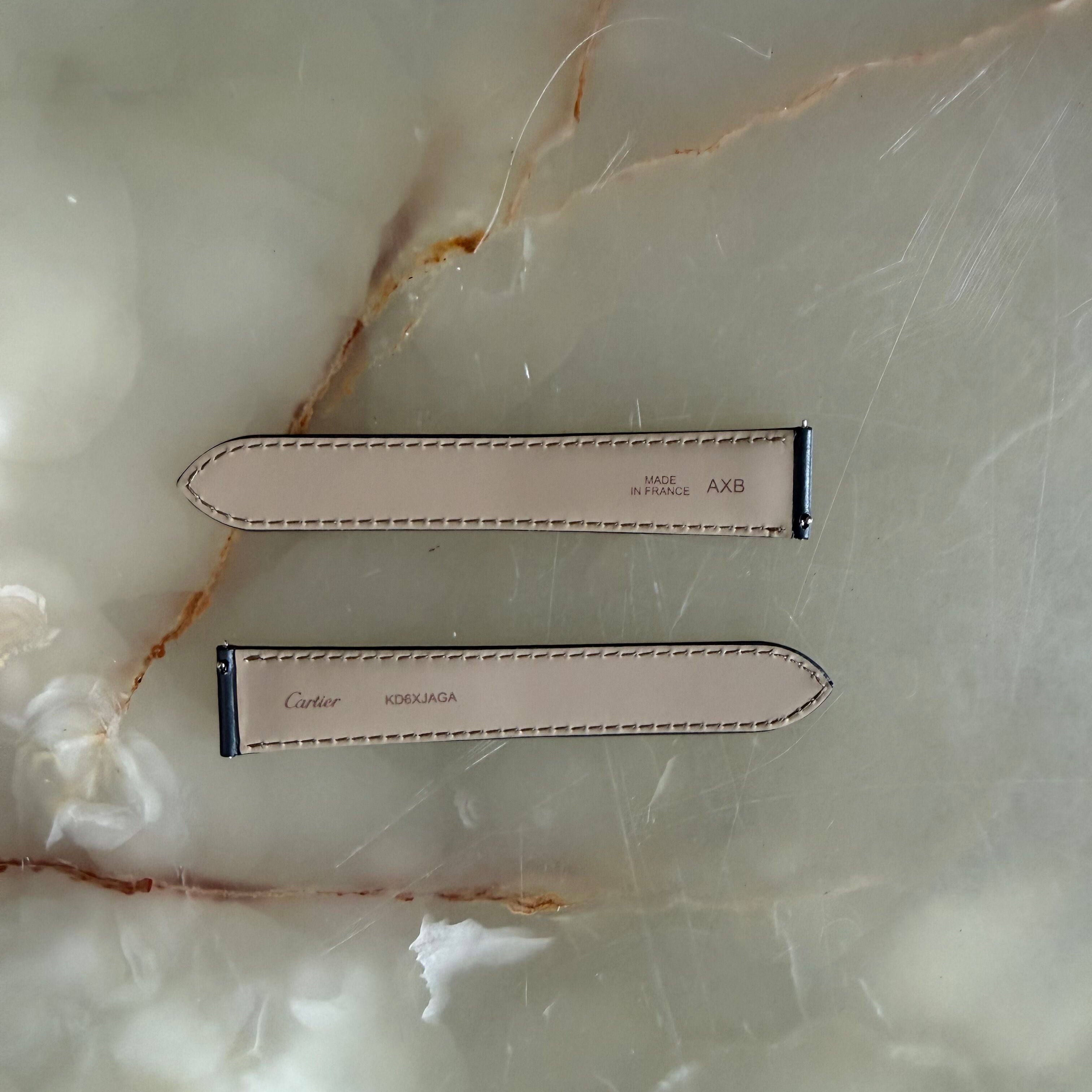 Authentic Cartier Gray Leather Watch Strap Band 20mm KD6XJAGA