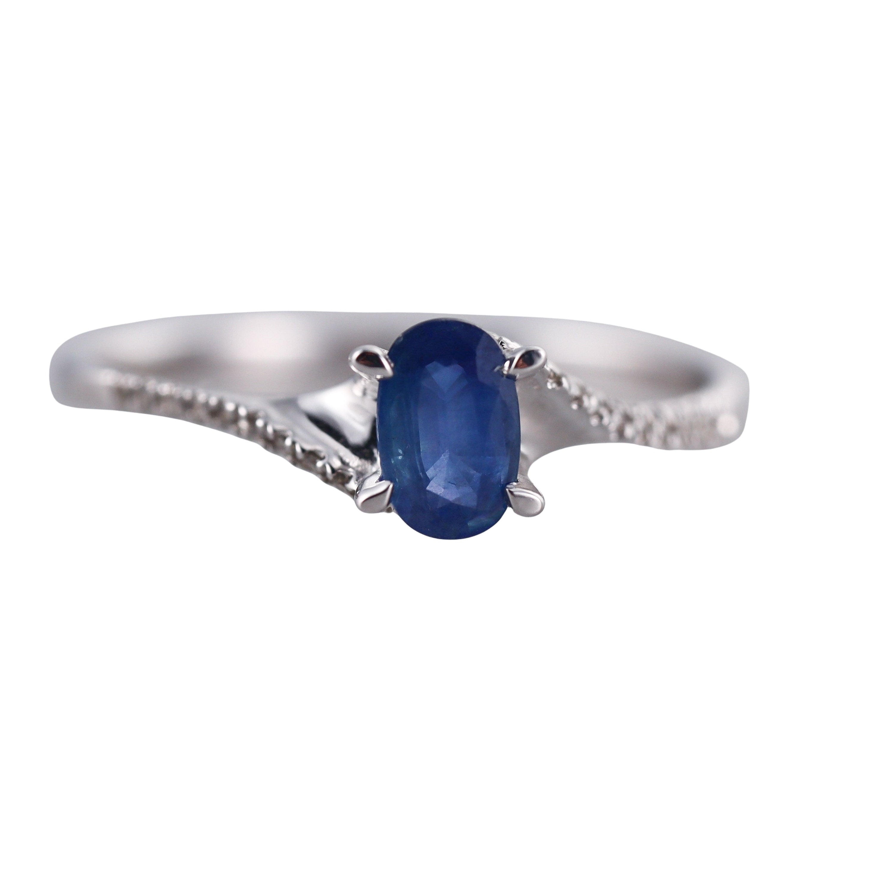 Kallati White Gold Blue Sapphire Diamond Ring