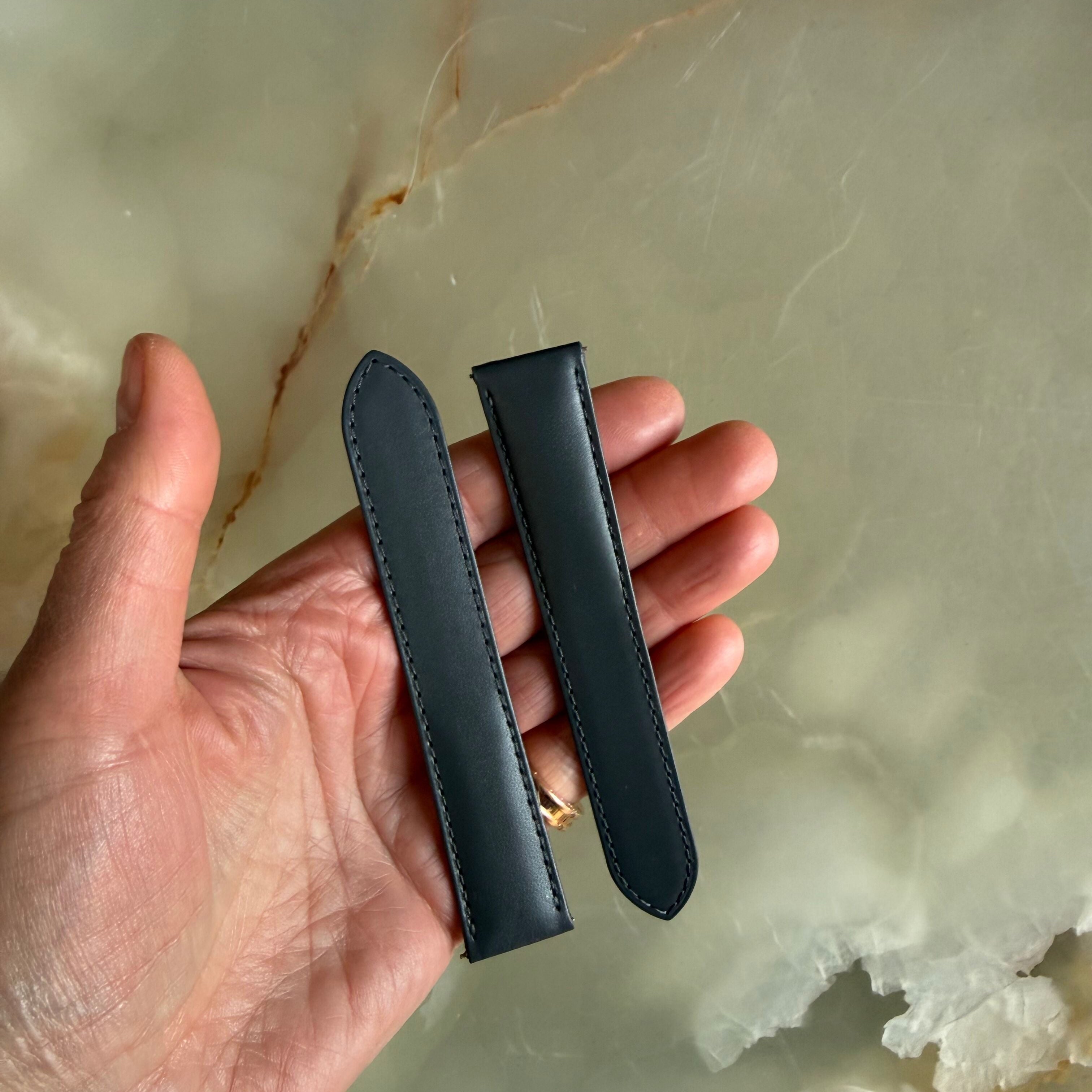 Authentic Cartier Gray Leather Watch Strap Band 20mm KD6XJAGA