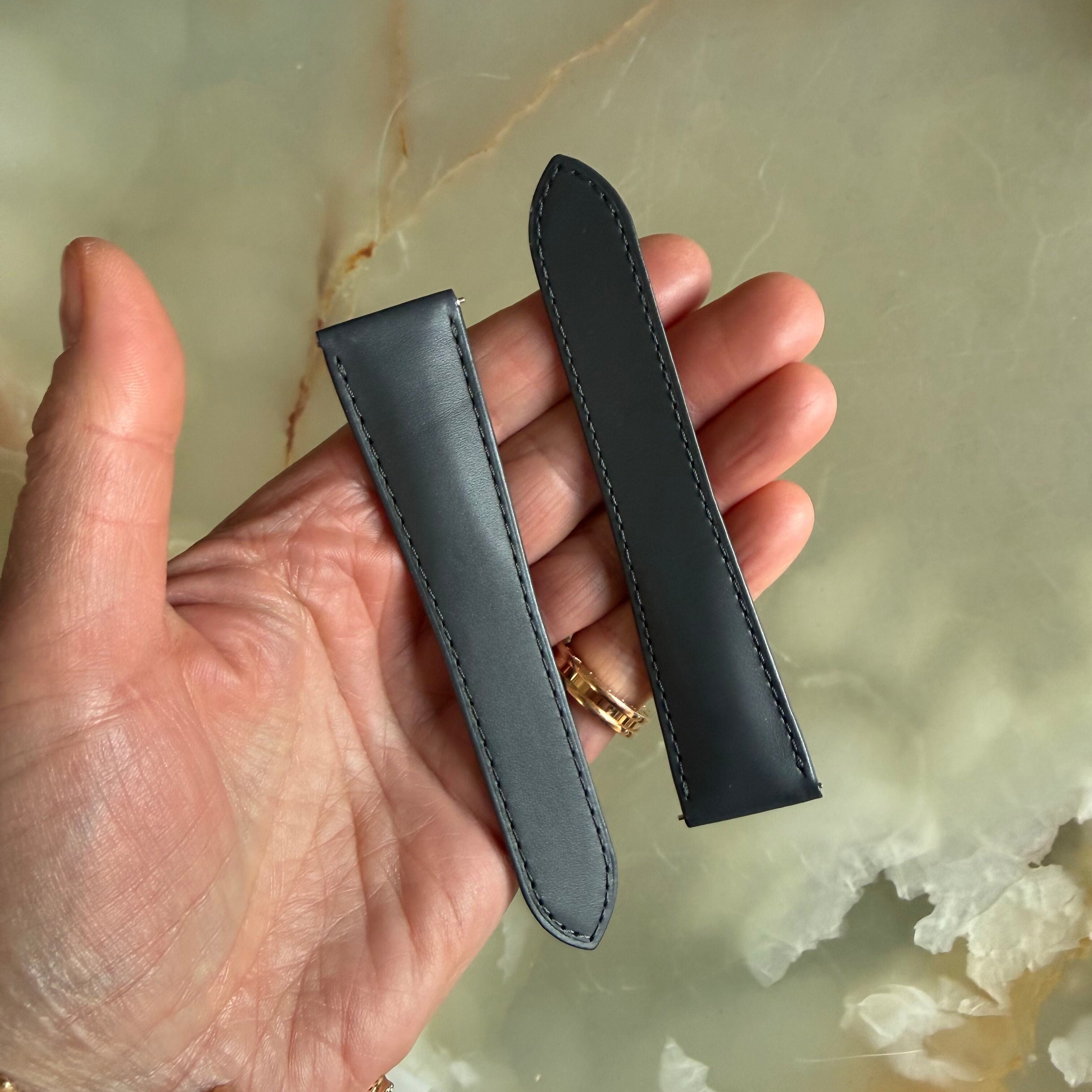 Authentic Cartier Gray Leather Watch Strap Band 23mm KD6YJAGA