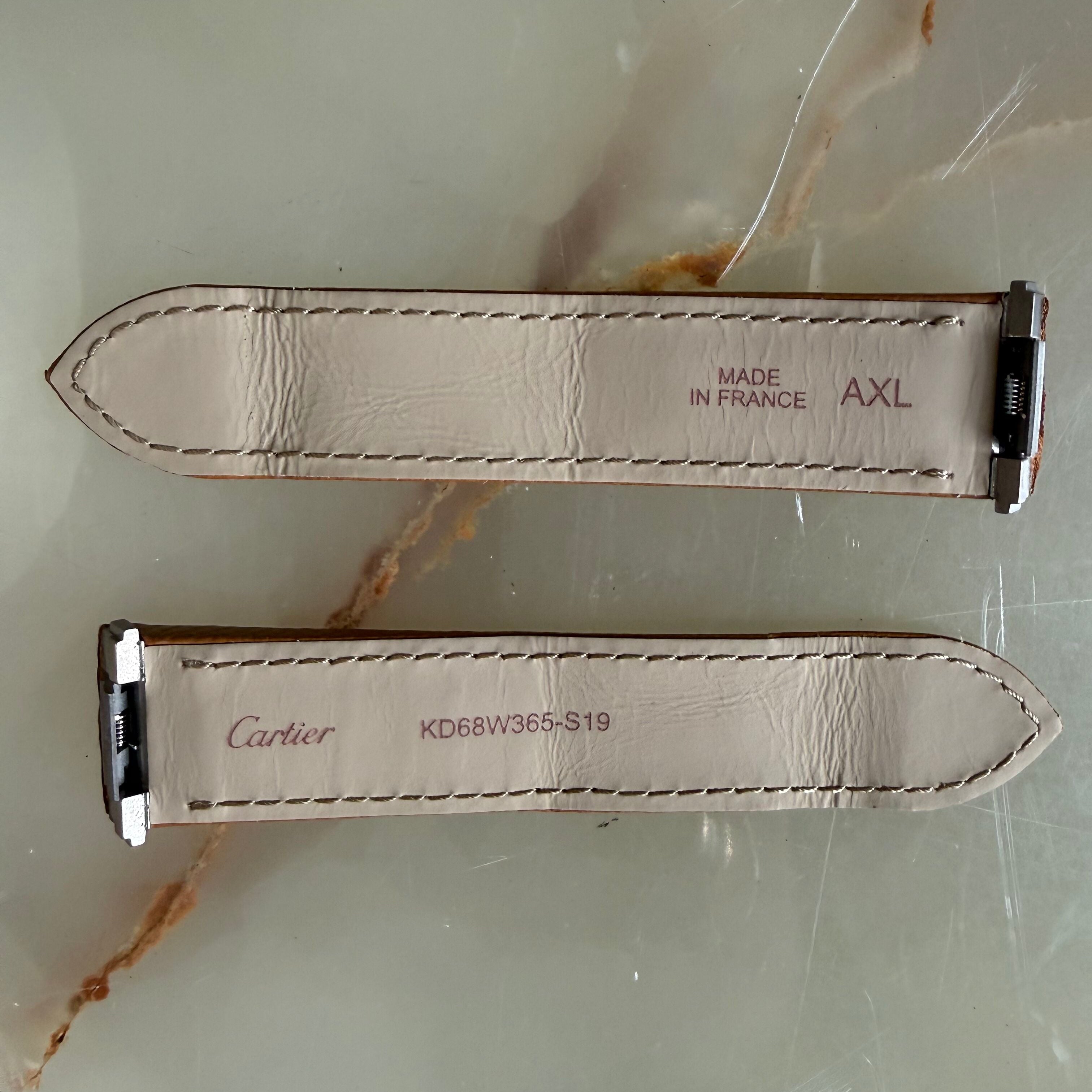 Authentic Cartier Brown Calfskin Quick Release Watch Strap Band 18.70mm KD68W365-S19