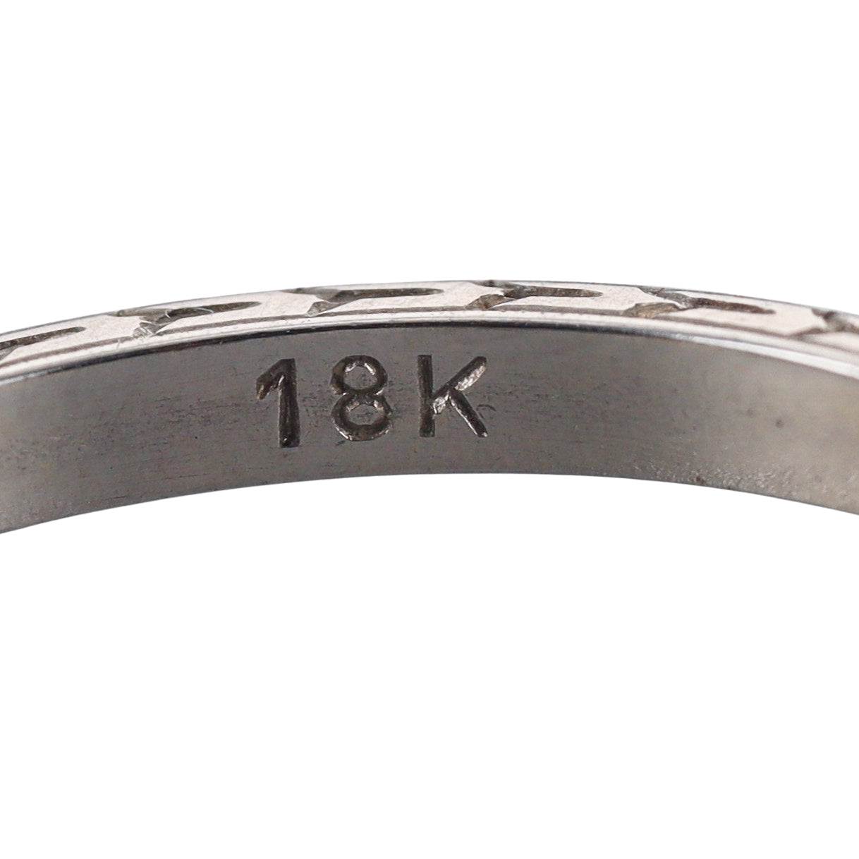 Art Deco Blossom 18k Wedding Band Ring